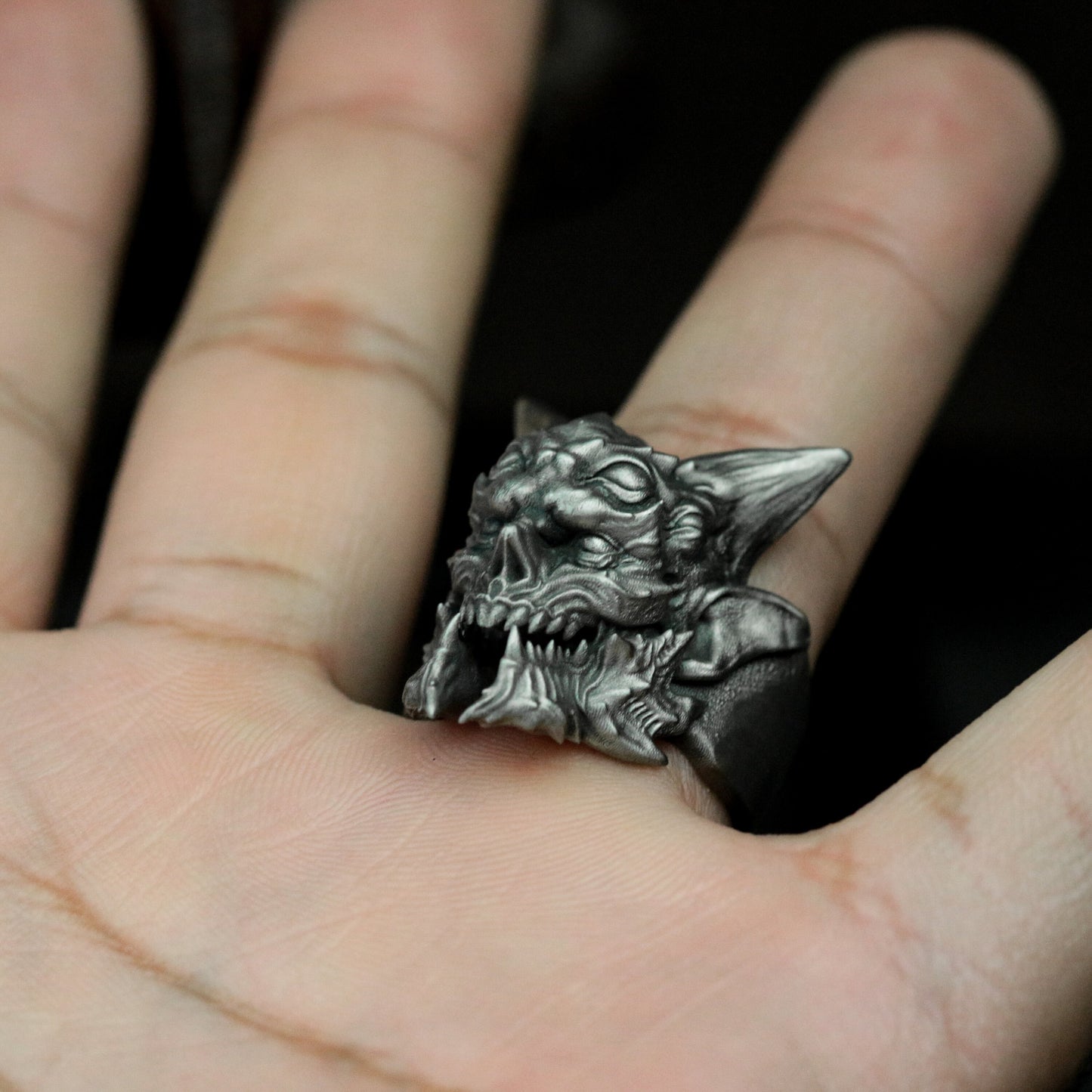Demon Face Ring ¨C 925 Silver Handmade