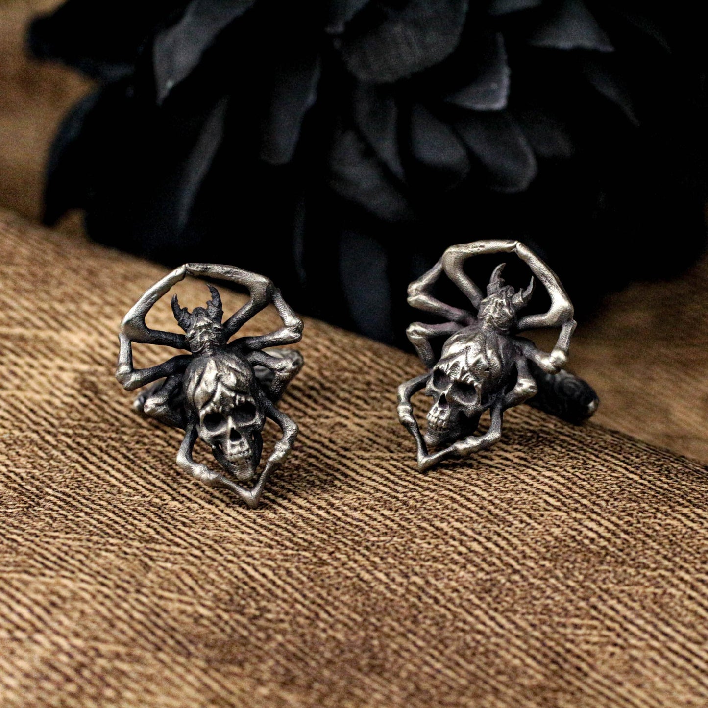 Skull Spider Cufflinks - 925 Silver Handmade