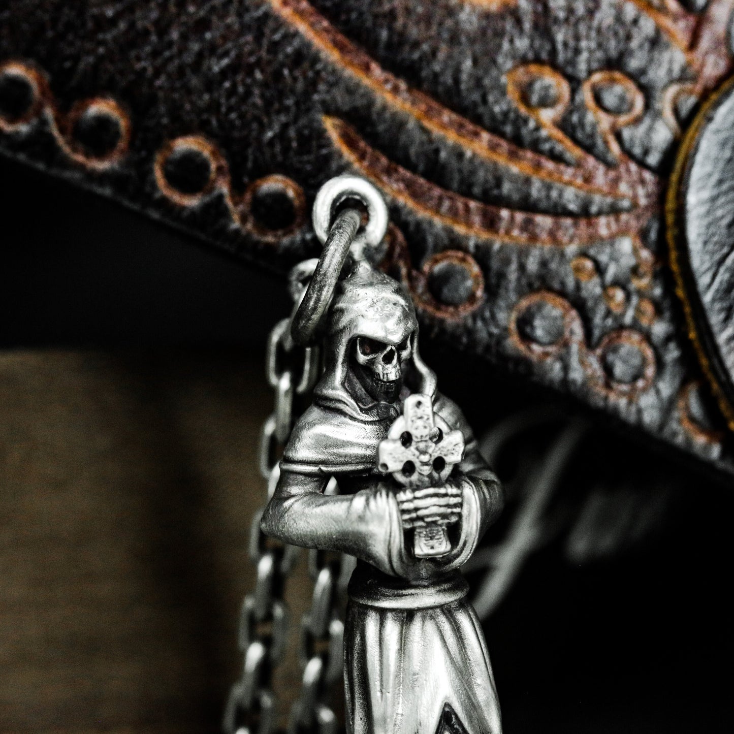 Standing Grim Reaper Pendant ¨C 925 Sterling Silver Handmade
