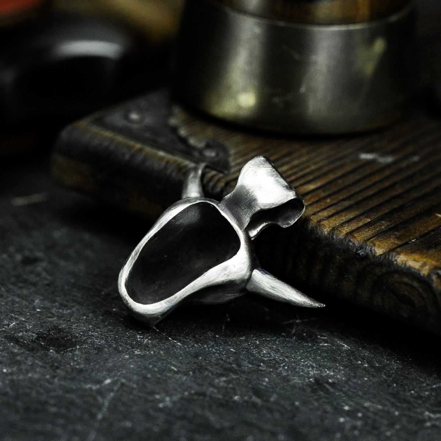 Minimal Bull Pendant - 925 Silver Handmade Clean Form