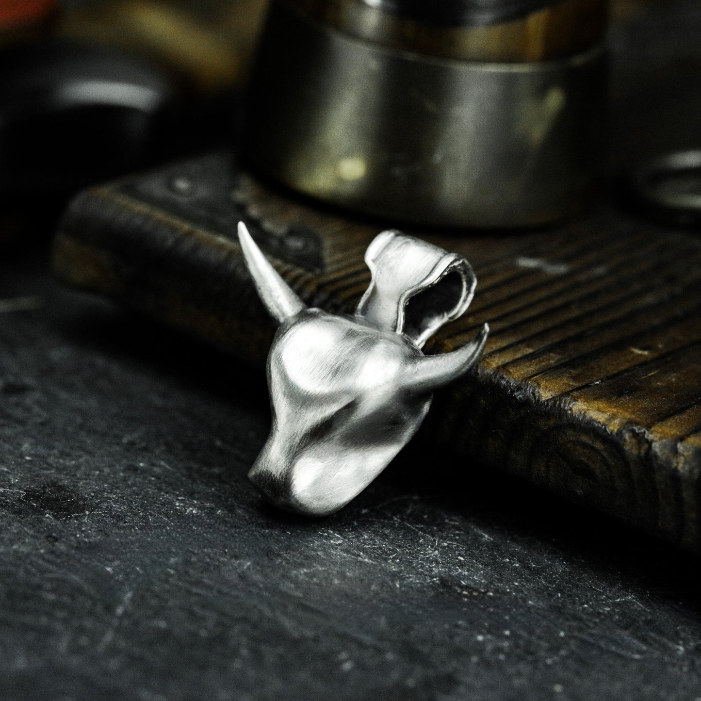 Minimal Bull Pendant - 925 Silver Handmade Clean Form