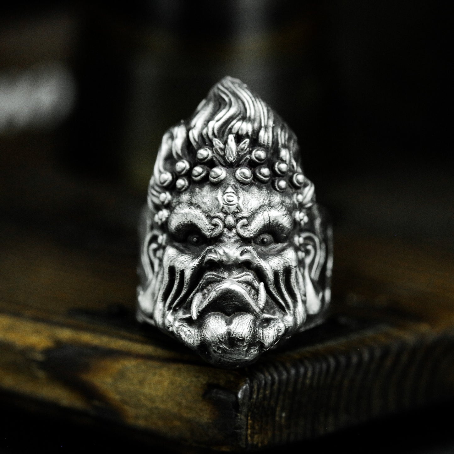 Wrathful God Ring ¨C 925 Silver Handmade