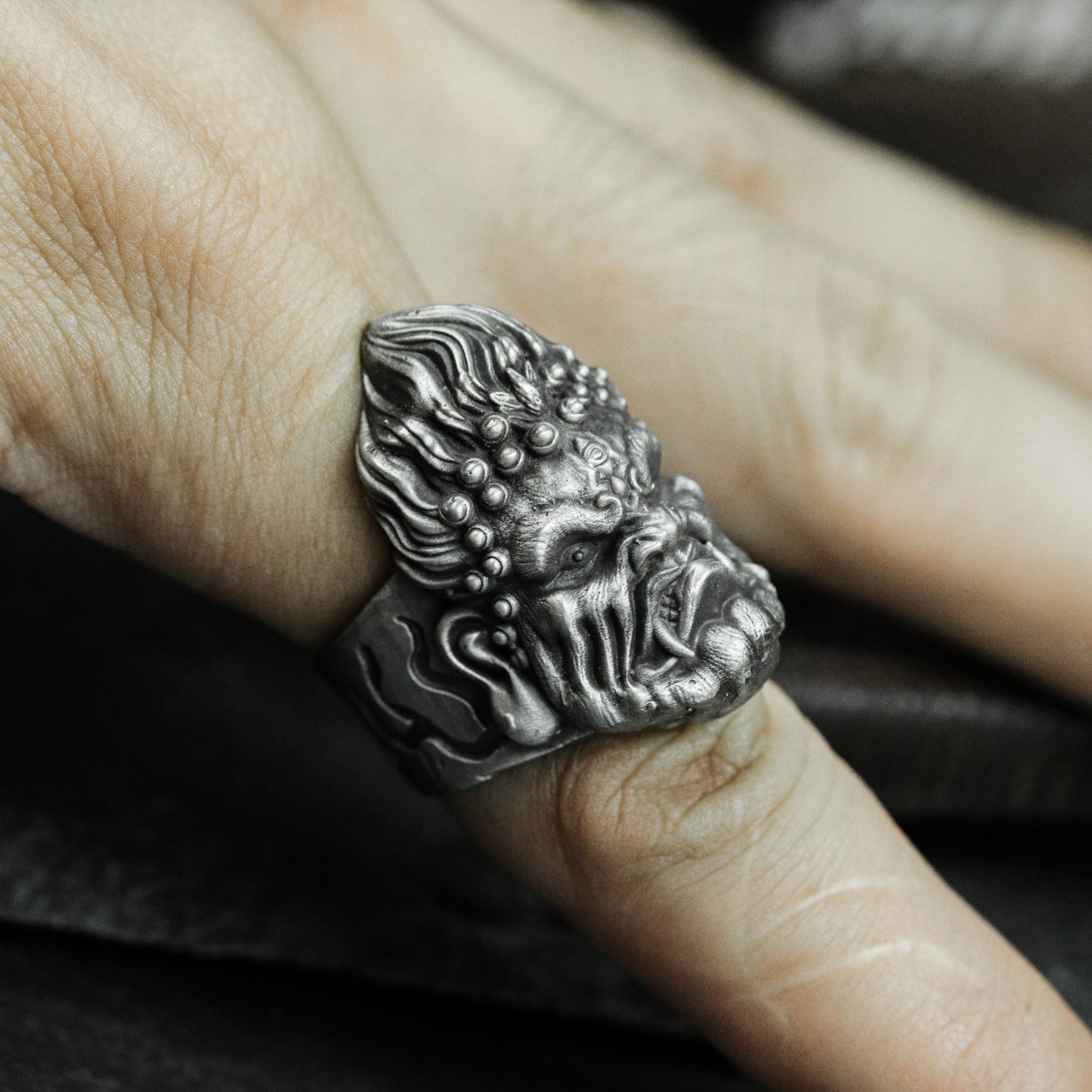 Wrathful God Ring ¨C 925 Silver Handmade