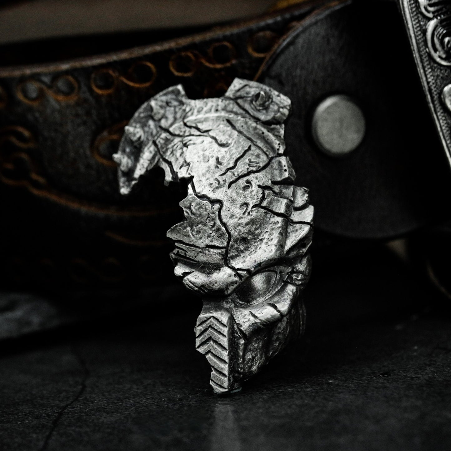 Cracked Statue Pendant - 925 Silver Handmade Worn Elegance