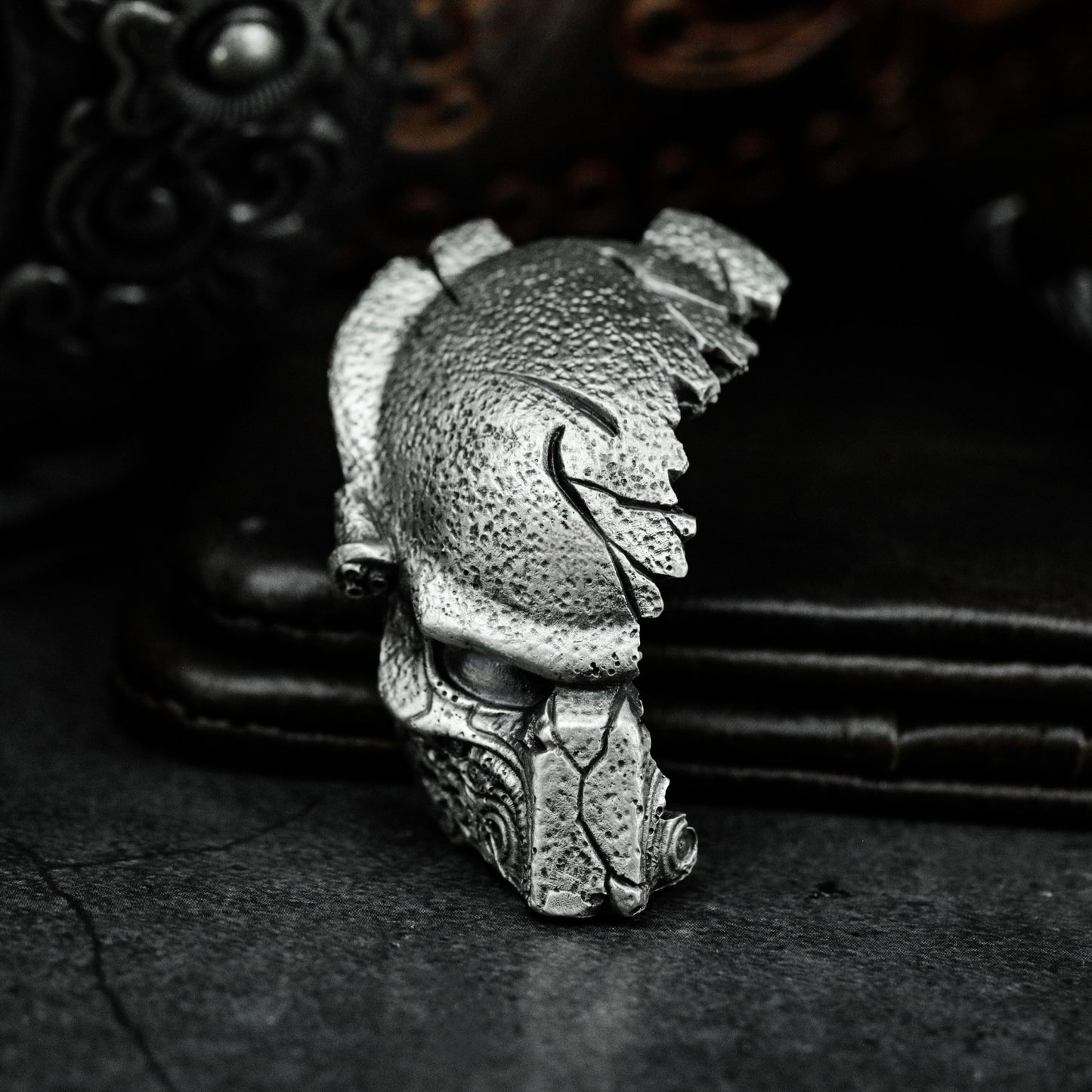 Fractured Skull Pendant - 925 Silver Handmade Death Relic