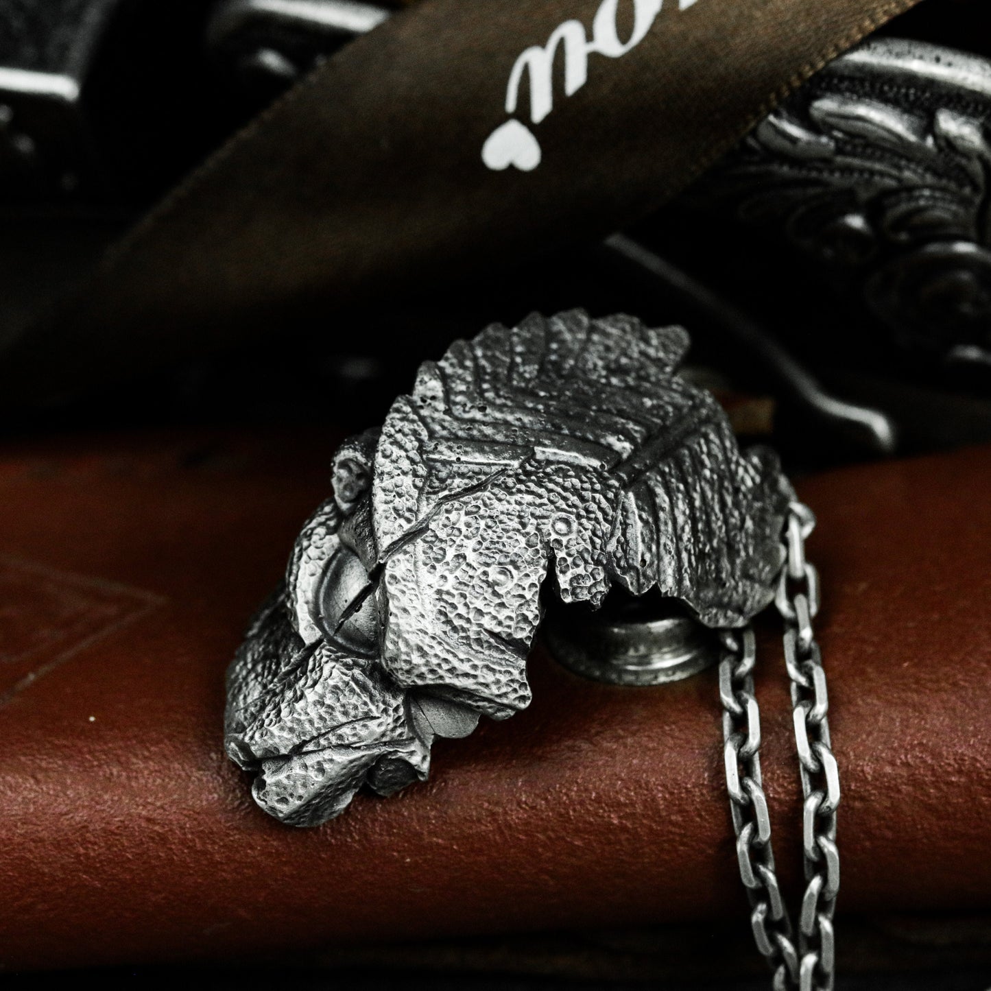 Broken Warrior Helmet Pendant - 925 Silver Handmade Battle Relic