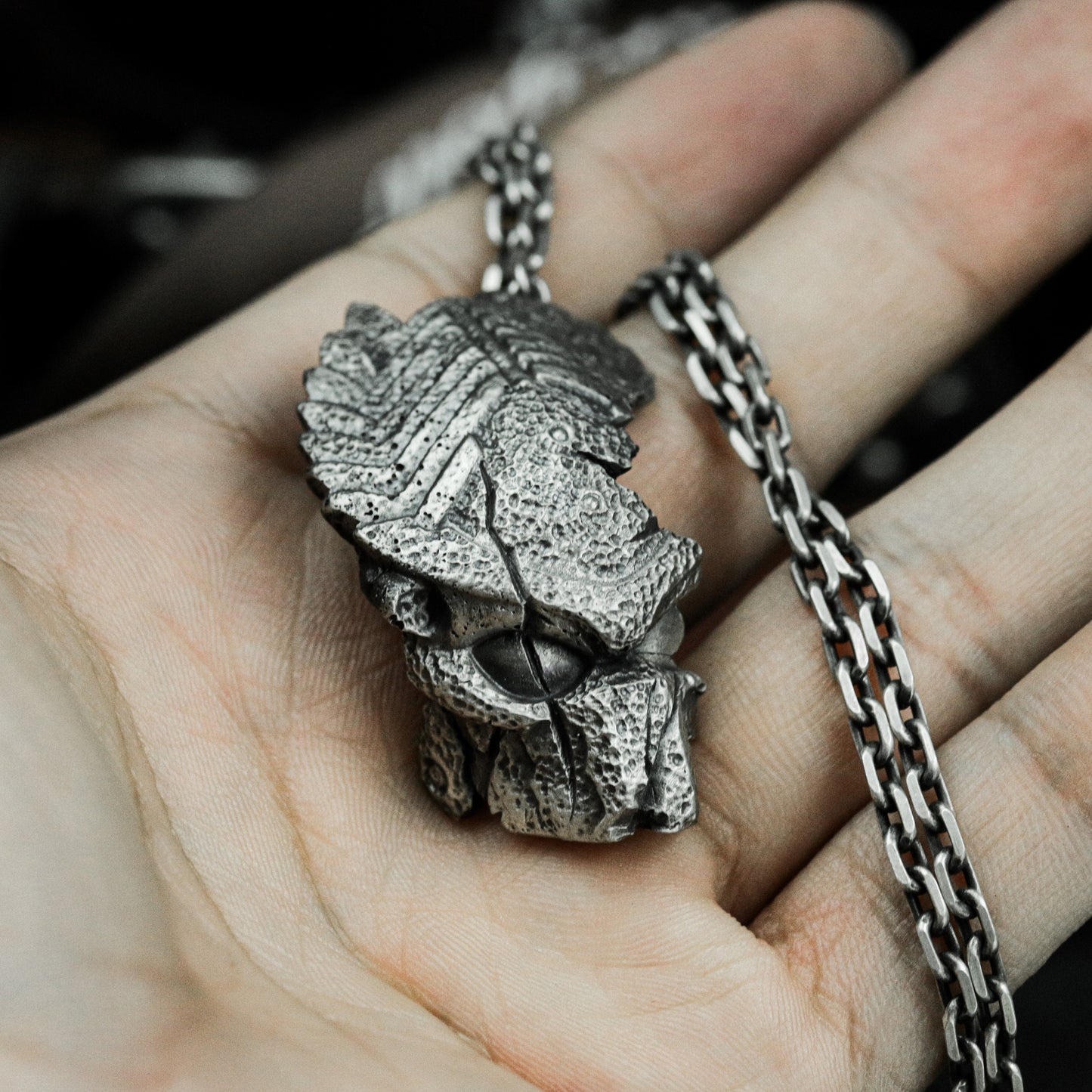 Broken Warrior Helmet Pendant - 925 Silver Handmade Battle Relic
