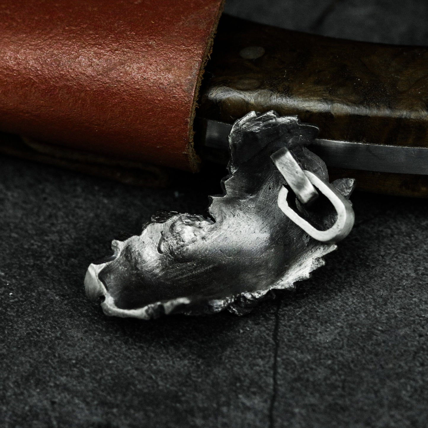 Broken Warrior Helmet Pendant - 925 Silver Handmade Battle Relic