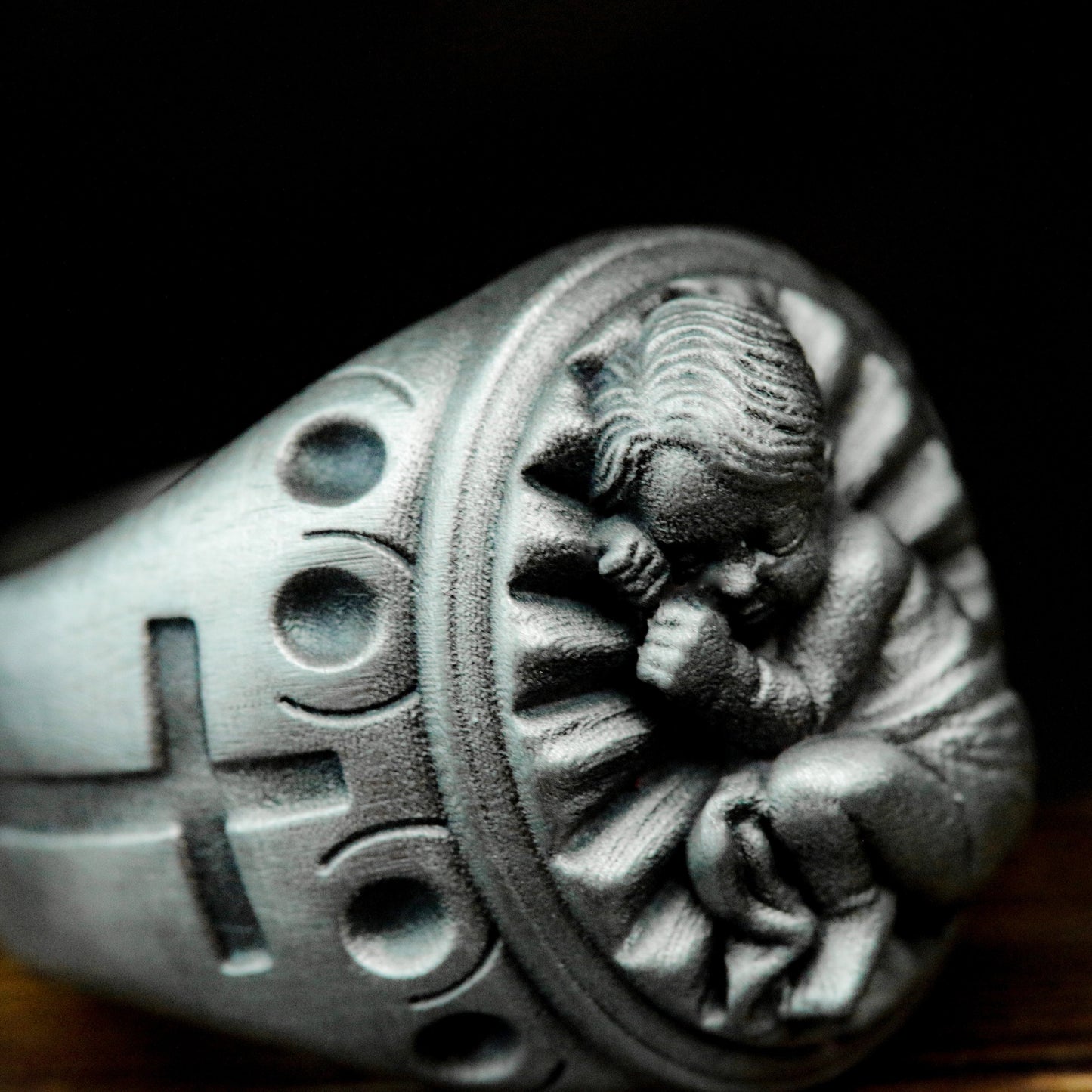 Infant Christ Ring ¨C Handmade 925 Silver Nativity Blessing Band