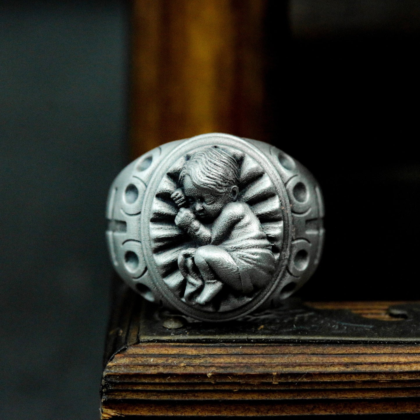 Infant Christ Ring ¨C Handmade 925 Silver Nativity Blessing Band