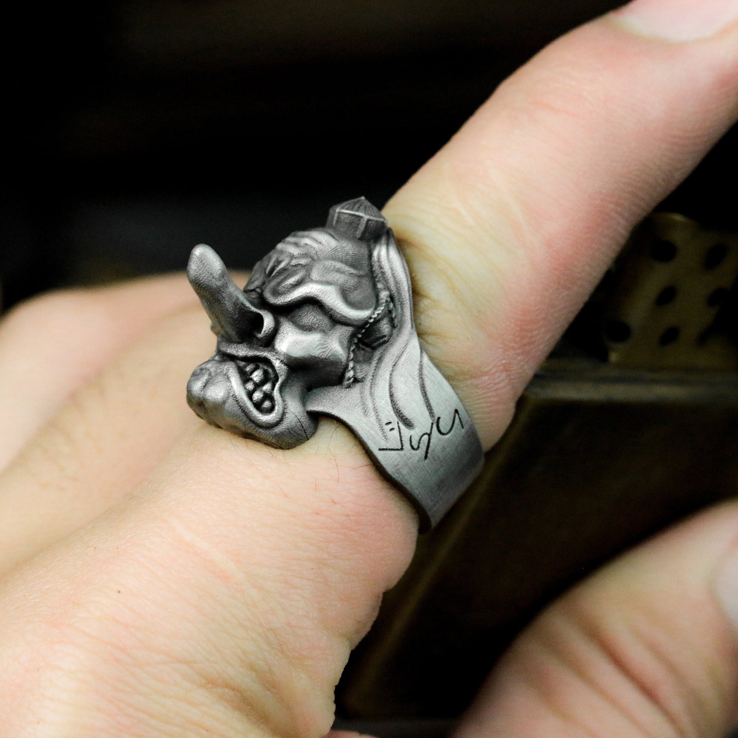 Tengu Ring ¨C Handmade 925 Silver Japanese Spirit Band