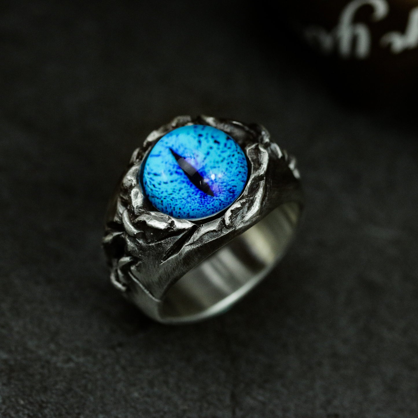 Blue Eye Stone Ring ¨C 925 Silver Handmade