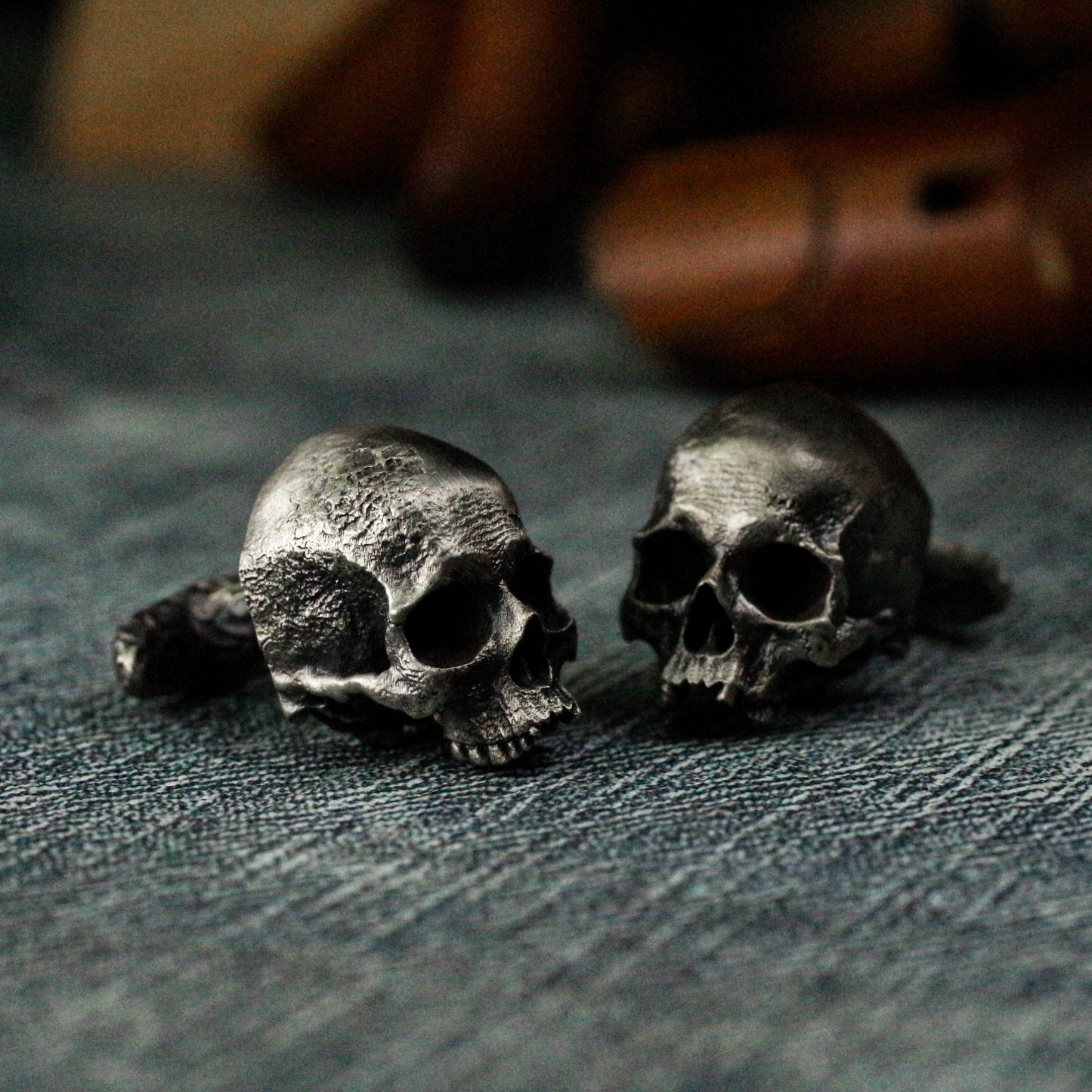 Human Skull Cufflinks - 925 Silver Handmade