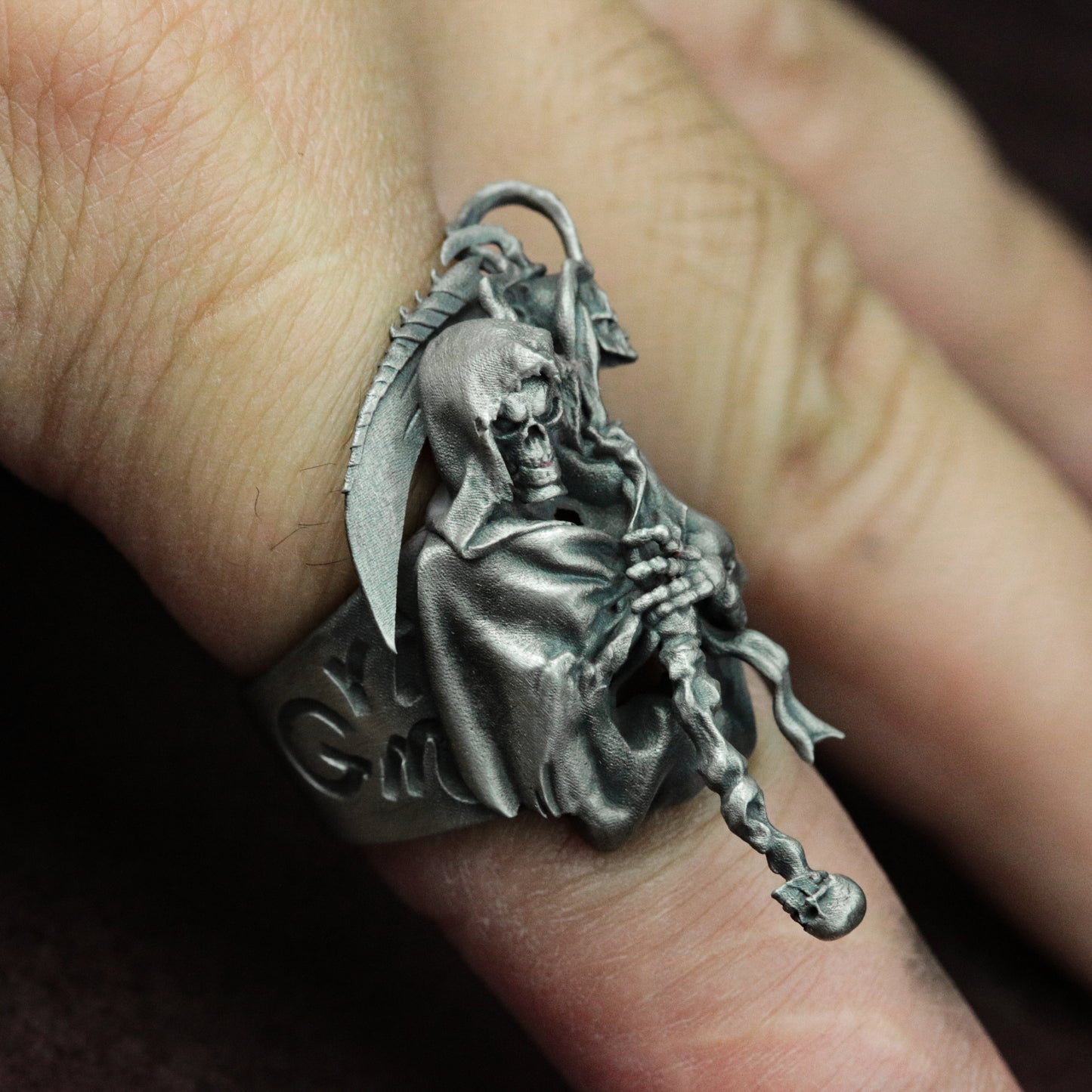 Death Knight Ring with Cloak and Blade ¨C 925 Sterling Silver Handmade