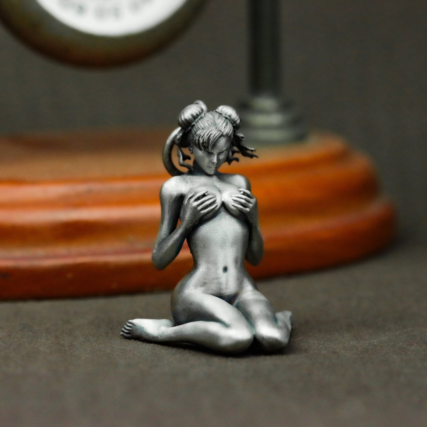 Kneeling Nude Elf Woman Pendant ¨C 925 Sterling Silver Handmade