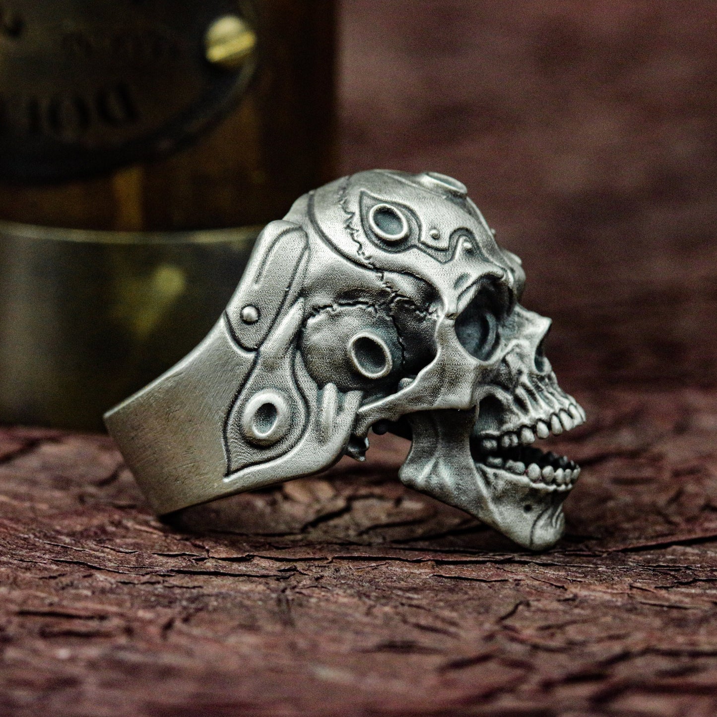 Doomsday Skull Survival Ring - 925 Sterling Silver Handmade
