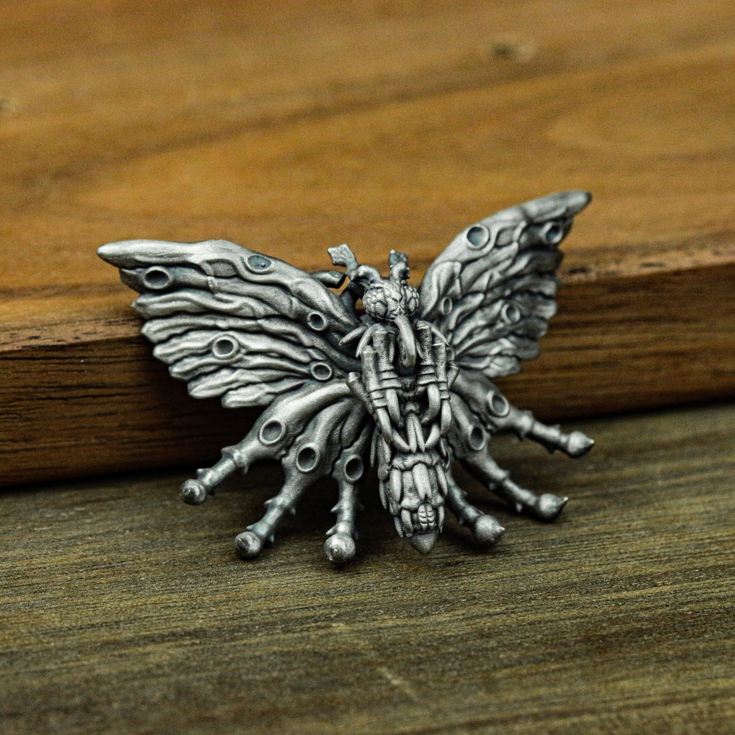 Death Moth Pendant ¨C Handmade 925 Silver Gothic Insect Necklace