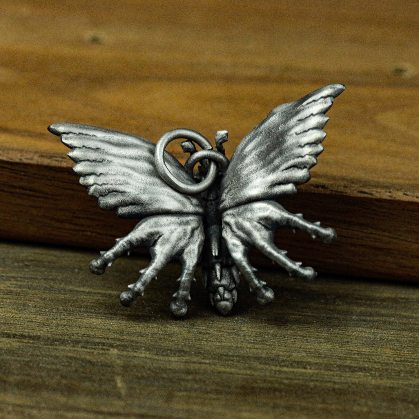 Death Moth Pendant ¨C Handmade 925 Silver Gothic Insect Necklace
