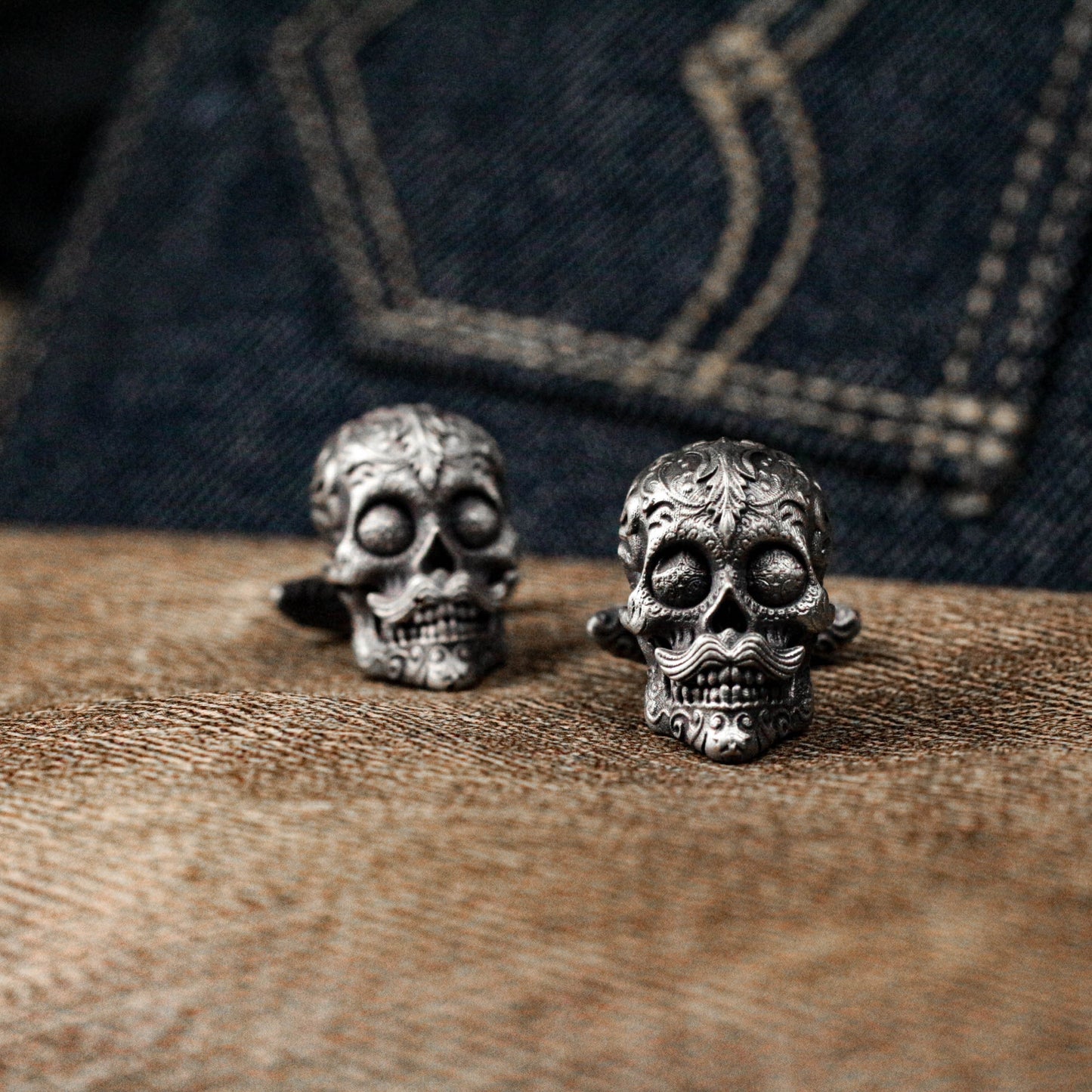 Mexican Gangster Sugar Skull Cufflinks - 925 Silver Handmade