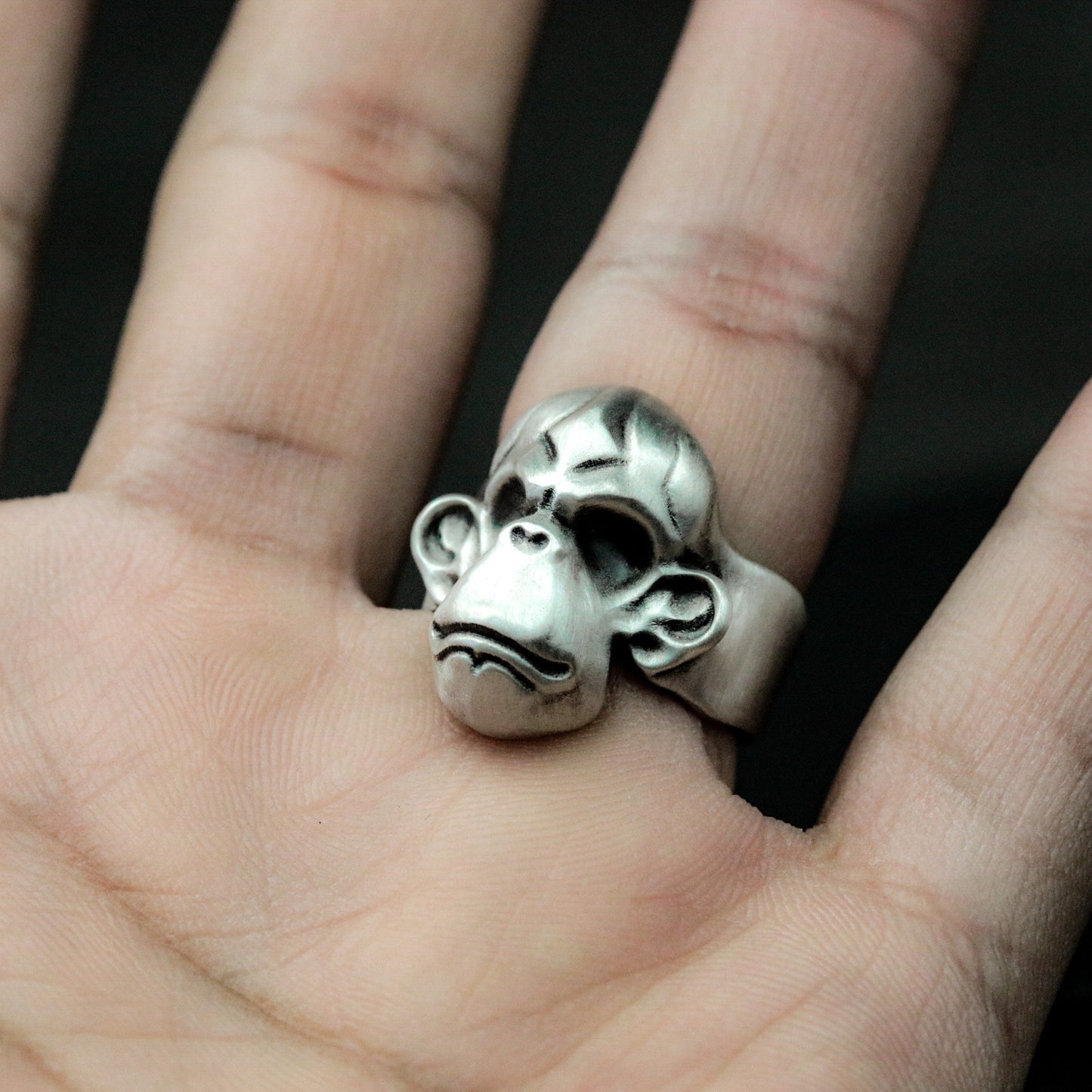Gorilla Skull Ring - 925 Silver Handmade