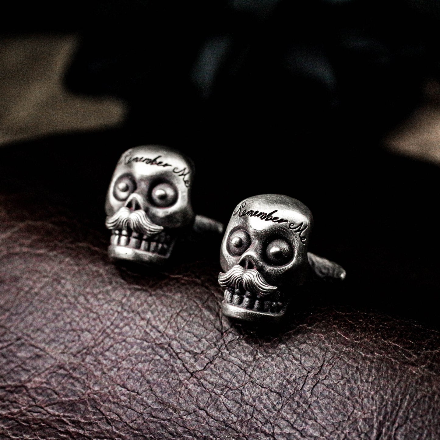 Gothic Baroque Skull Cufflinks - Vintage Design 925 Silver Handmade