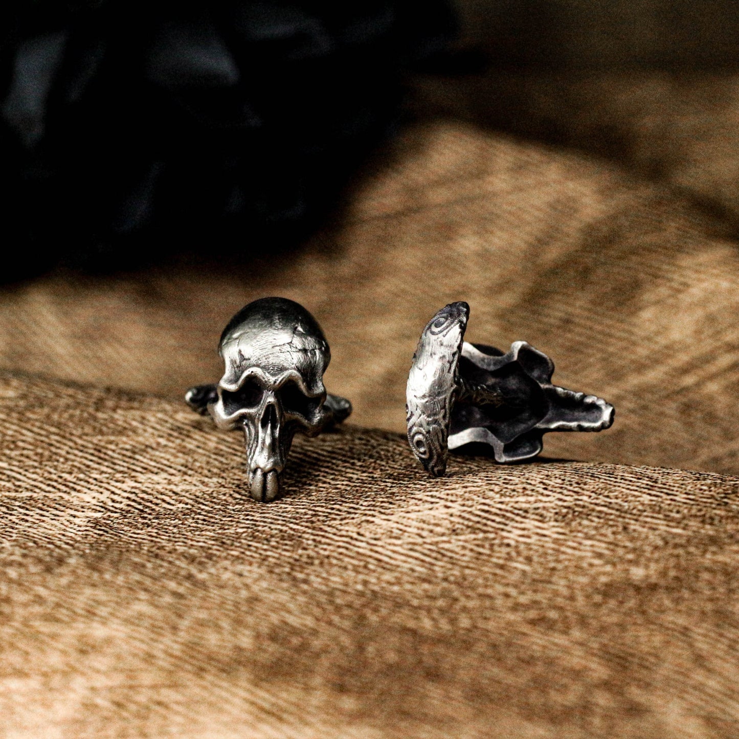 Obscene Bucktooth Skull Cufflinks - 925 Silver Handmade