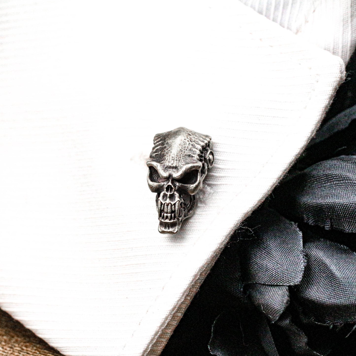 Skeleton Warrior Skull Cufflinks - 925 Sterling Silver Handmade