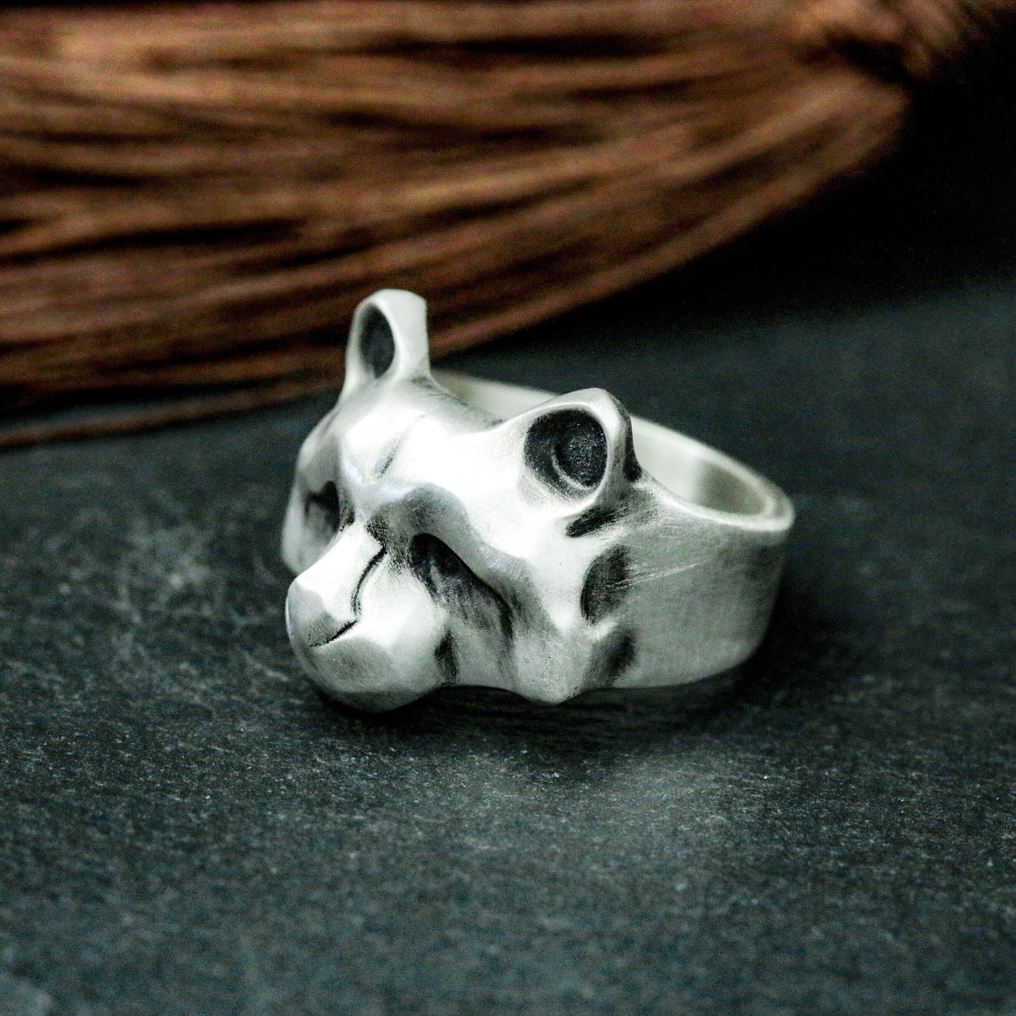 Raccoon Minimalist Ring ¨C 925 Silver Handmade
