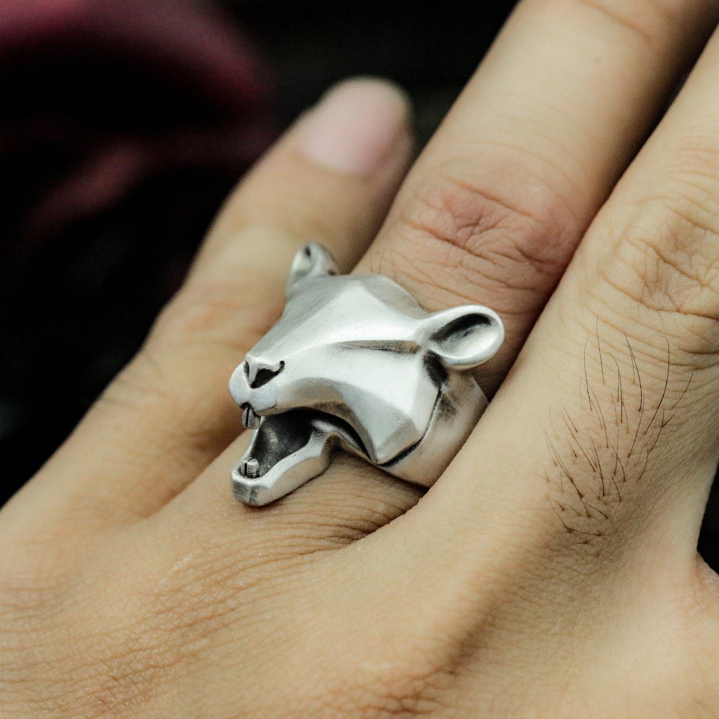 Bear Minimalist Ring ¨C 925 Silver Handmade