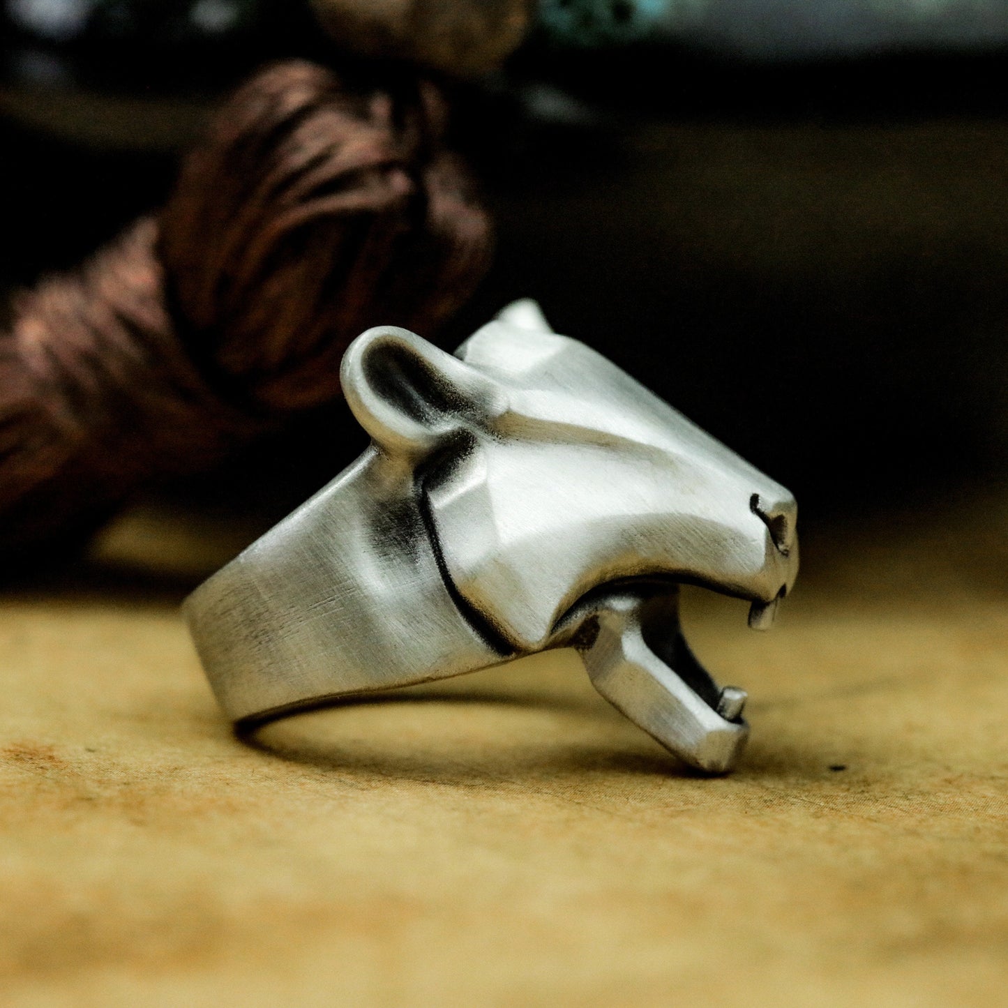 Bear Minimalist Ring ¨C 925 Silver Handmade