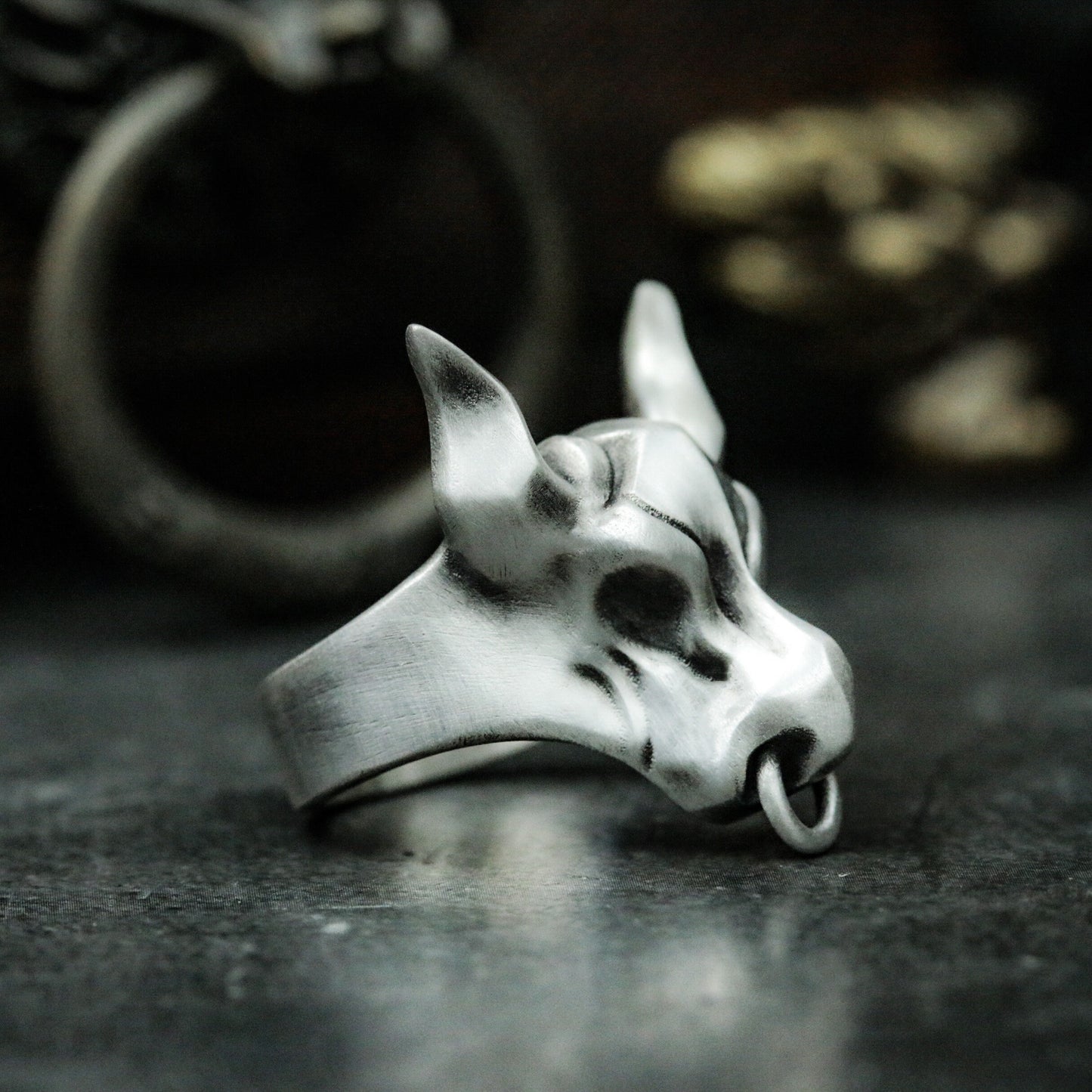 Bull Minimalist Ring ¨C 925 Silver Handmade