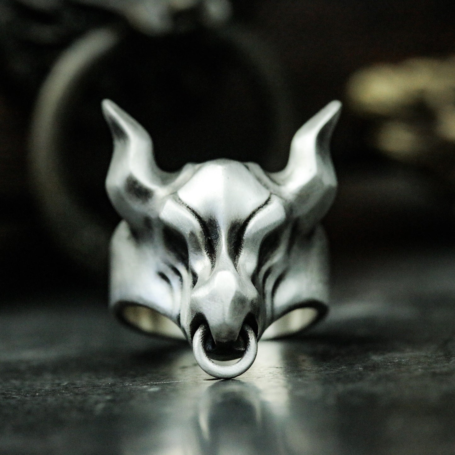 Bull Minimalist Ring ¨C 925 Silver Handmade
