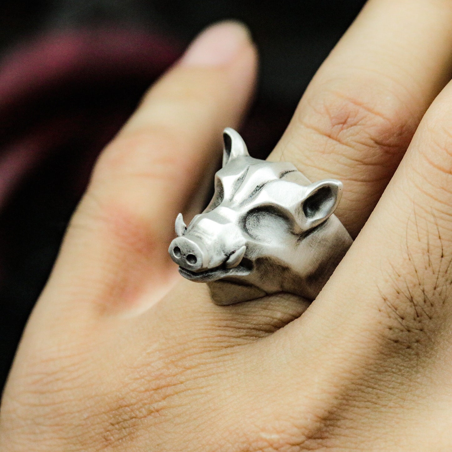 Boar Minimalist Ring ¨C 925 Silver Handmade