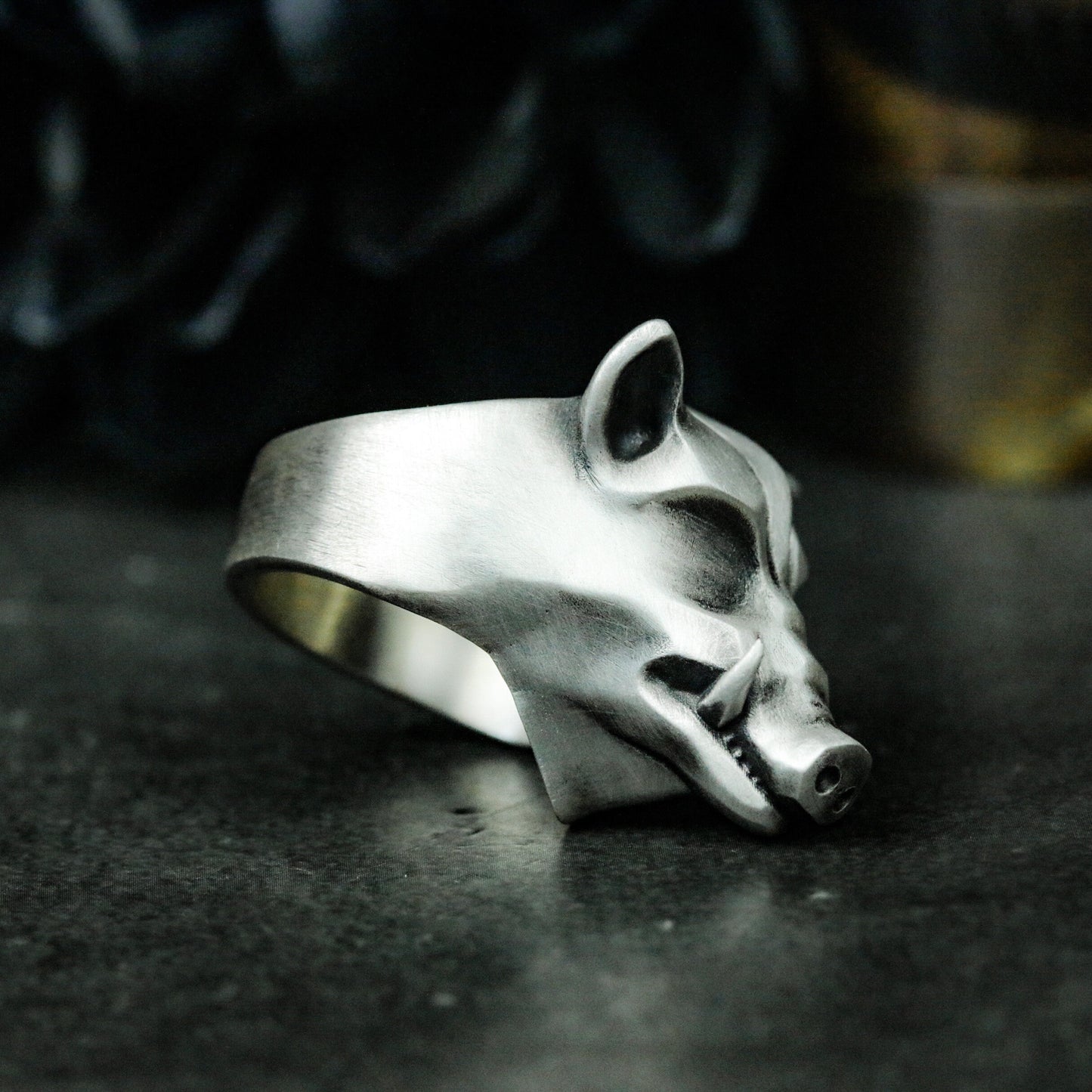 Boar Minimalist Ring ¨C 925 Silver Handmade