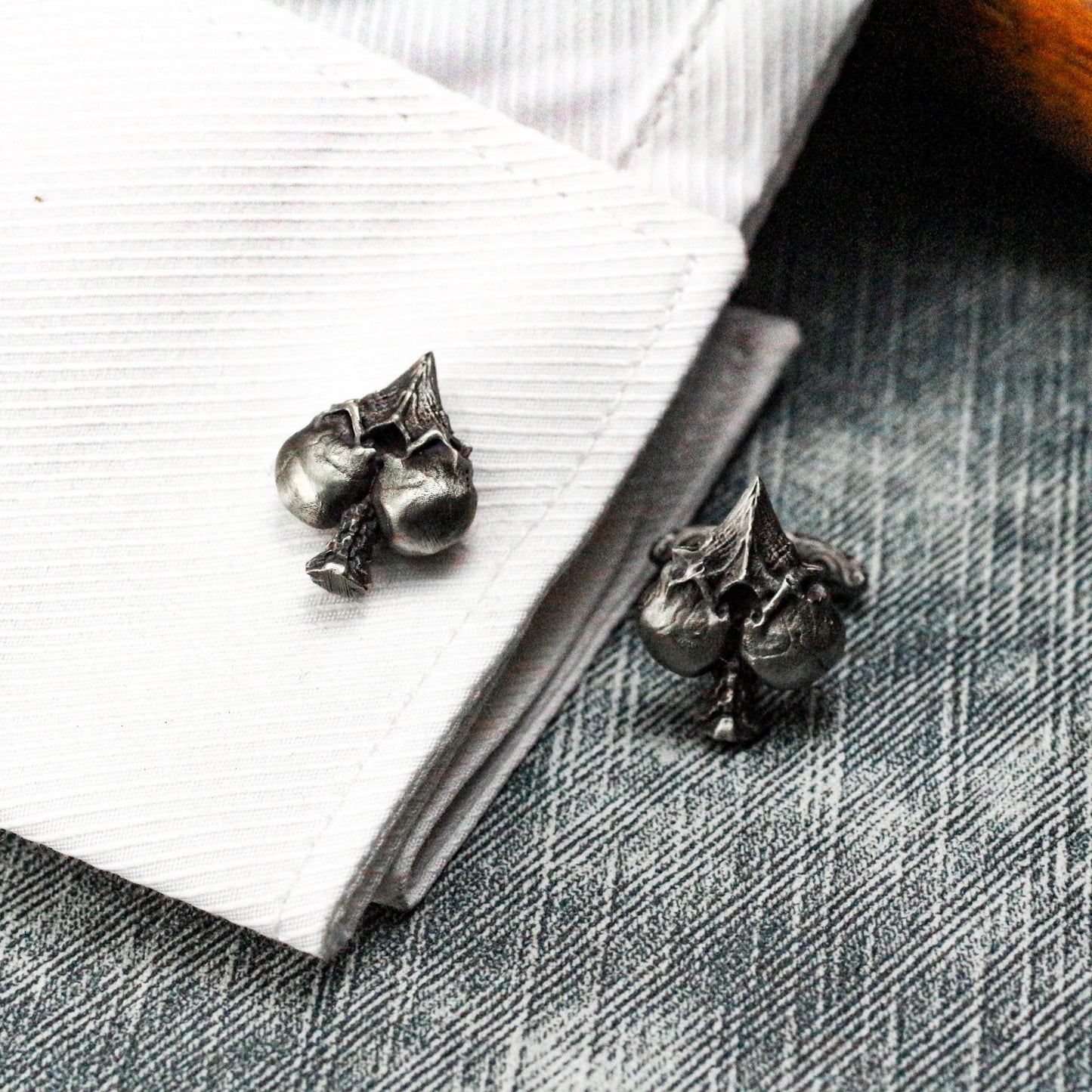 Skeleton Heart Cufflinks - Handmade in 925 Sterling Silver