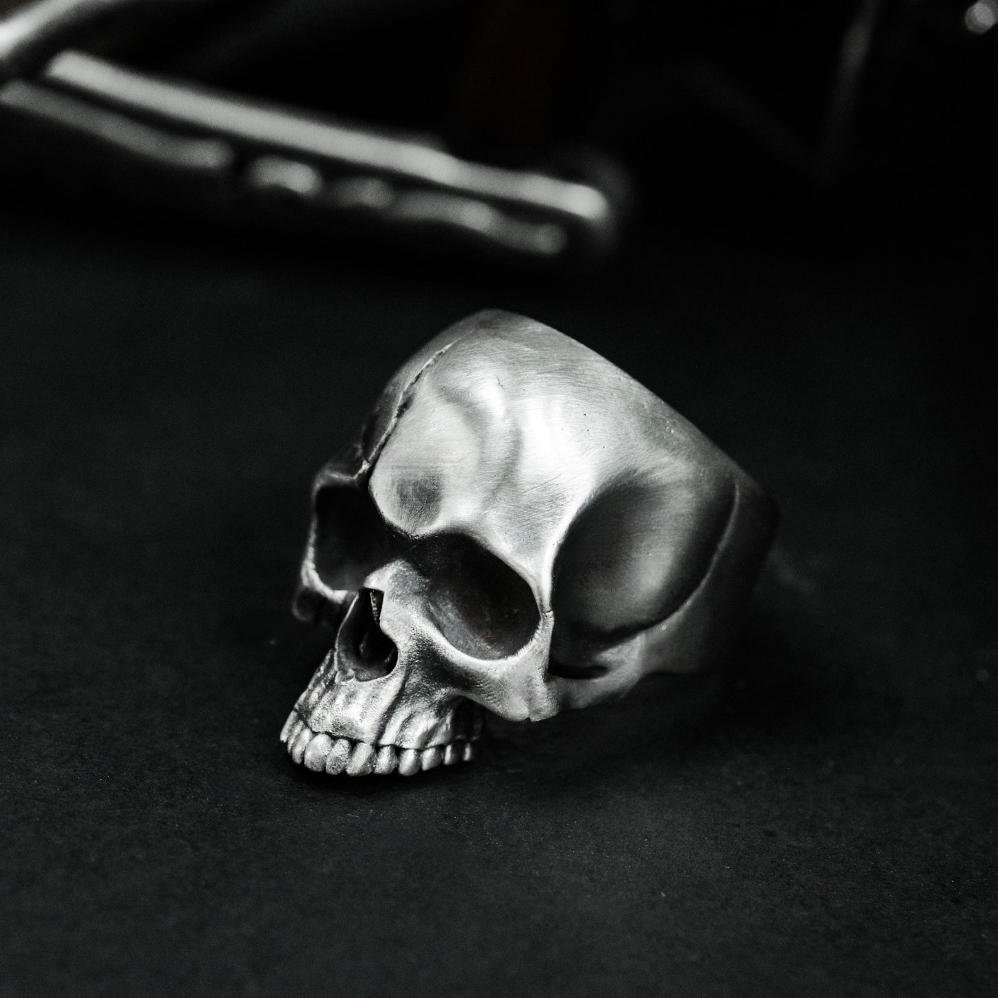 Minimal Skull Ring - 925 Silver Handmade Clean Death Form