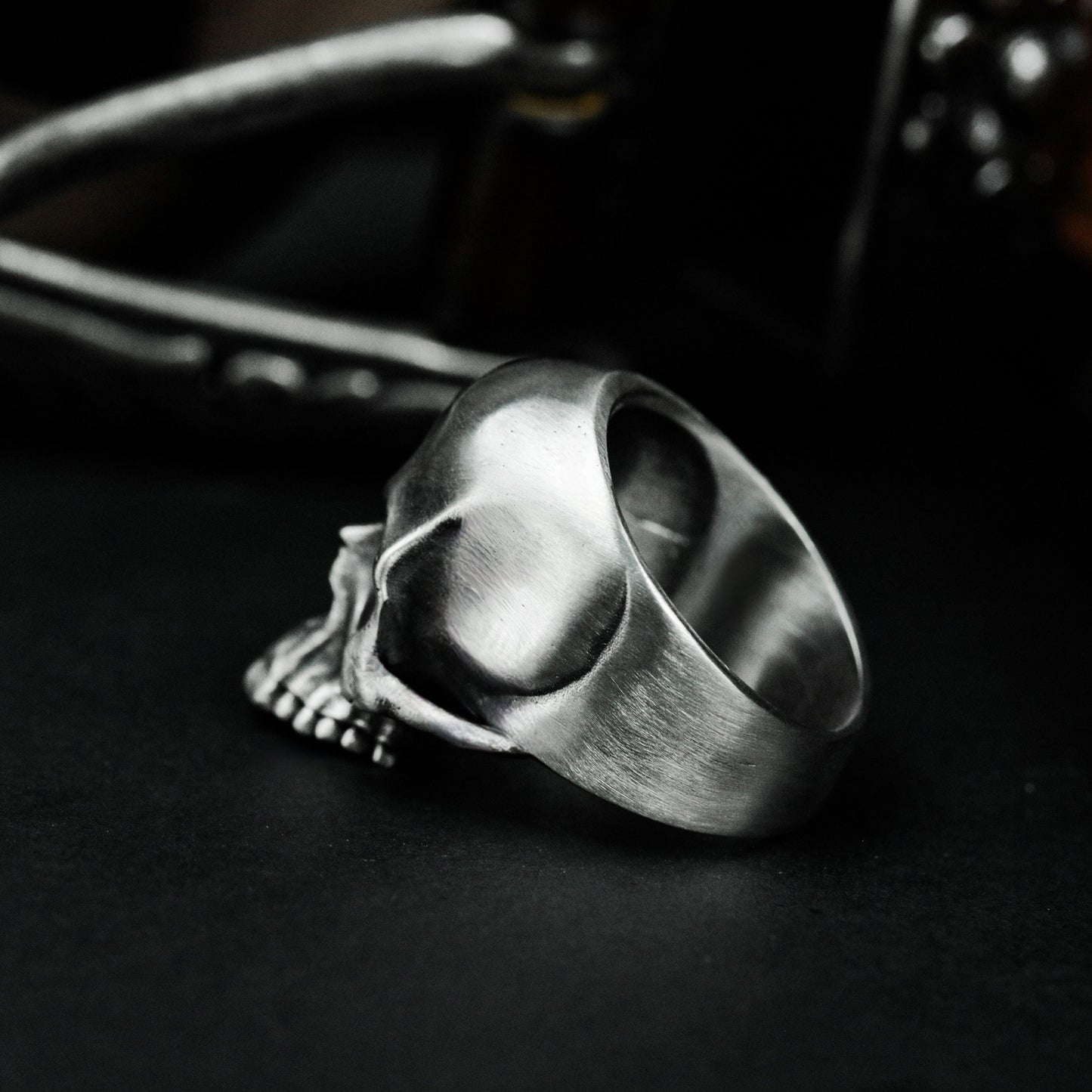 Minimal Skull Ring - 925 Silver Handmade Clean Death Form