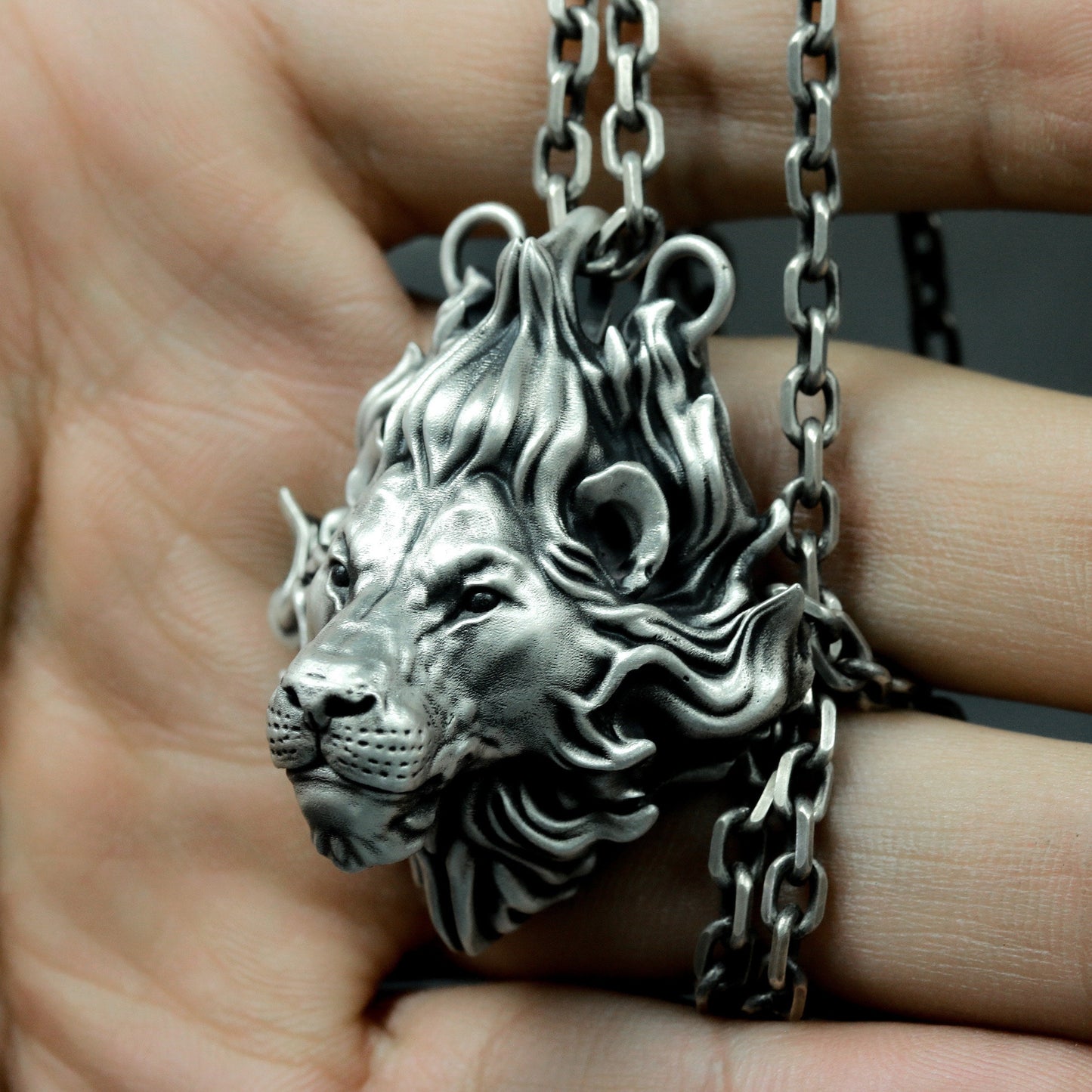 Lion Spirit Pendant ¨C 925 Silver Handmade