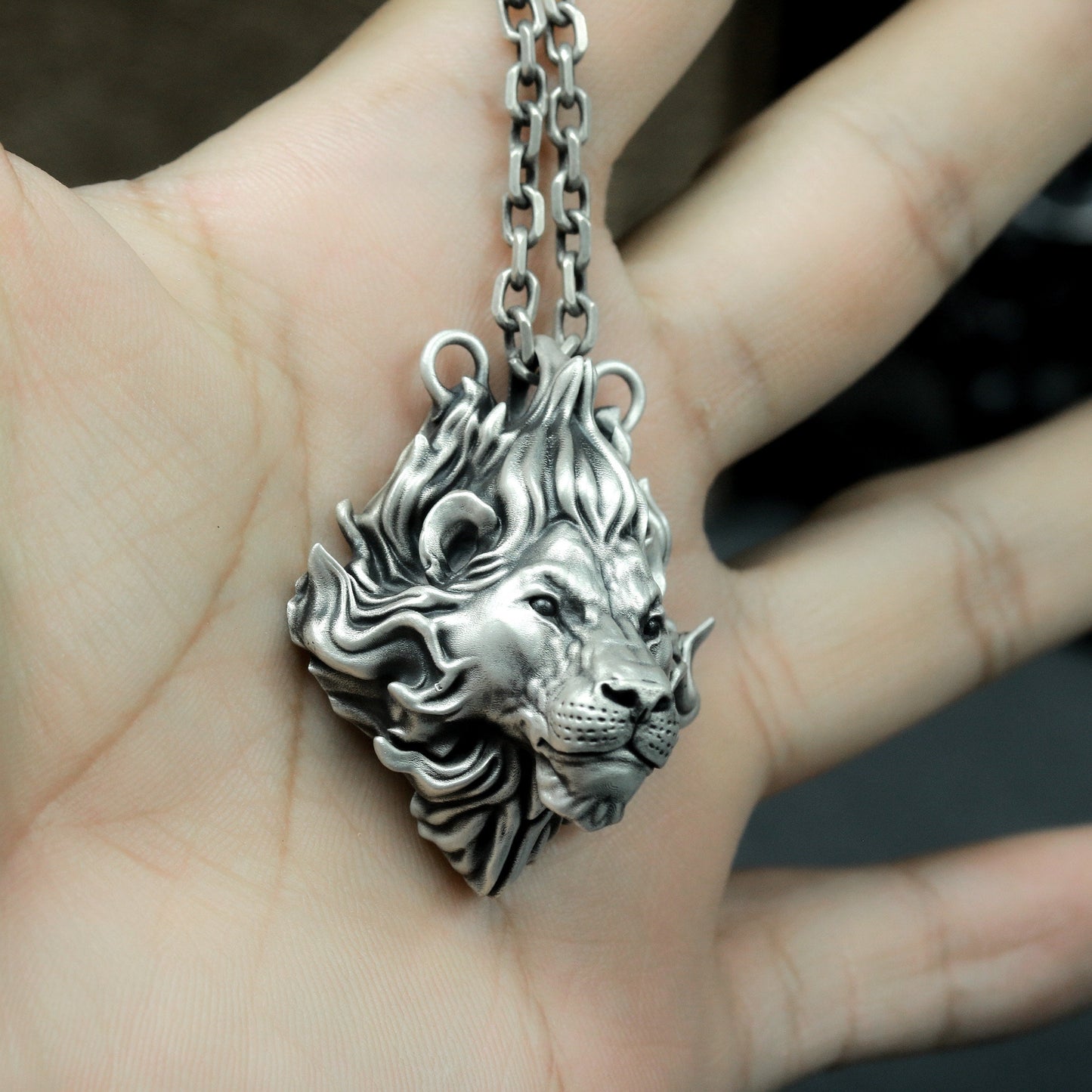 Lion Spirit Pendant ¨C 925 Silver Handmade