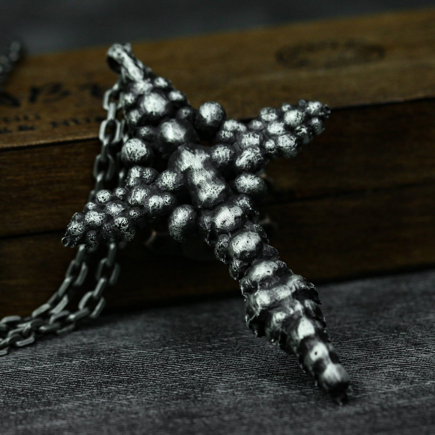 Skull Cross Pendant with Cluster Design ¨C 925 Sterling Silver Handmade