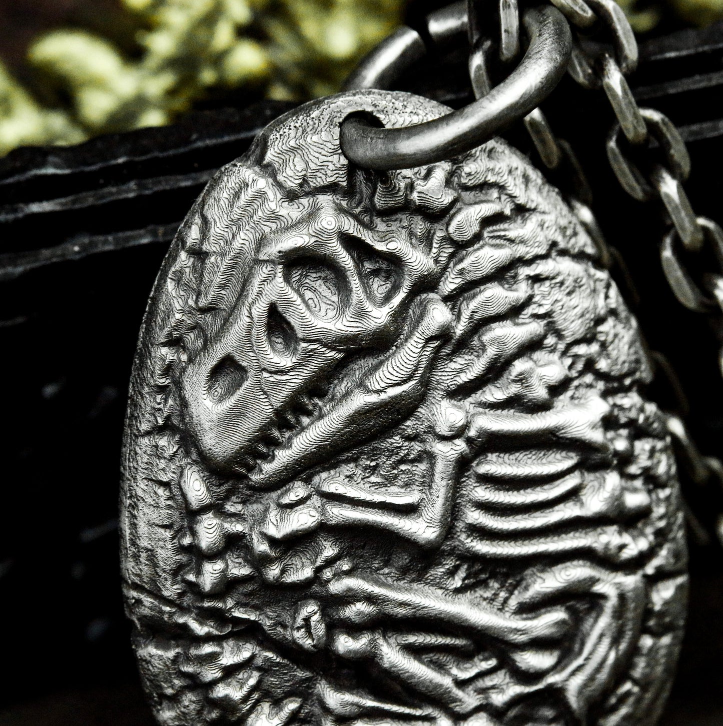 Fossil-Style Insect Shell Pendant (Raised) ¨C 925 Sterling Silver Handmade