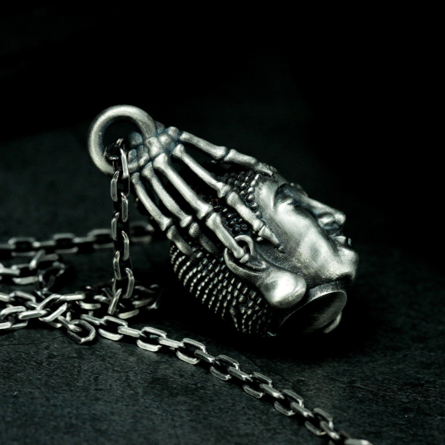 Guanyin Mask Pendant - 925 Silver Handmade Divine Expression