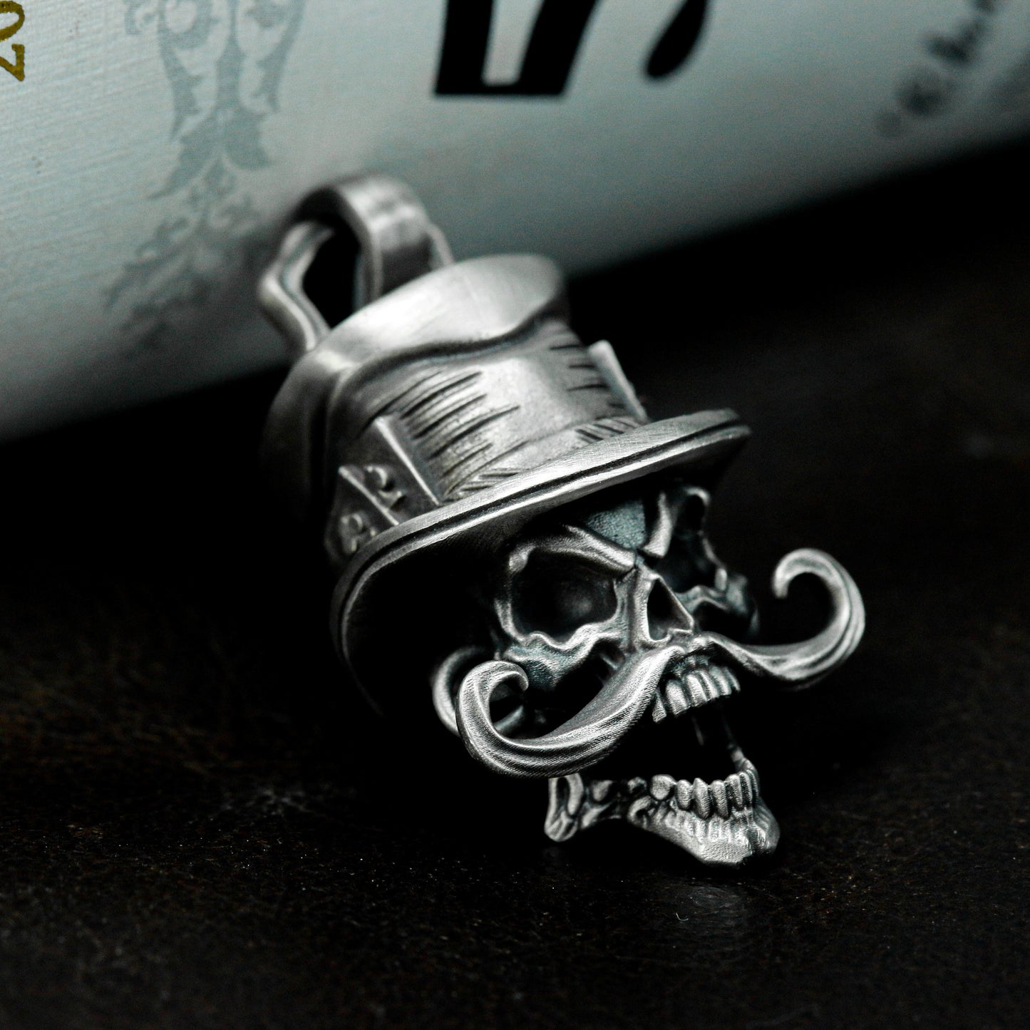 Top Hat Skull Pendant - 925 Silver Handmade