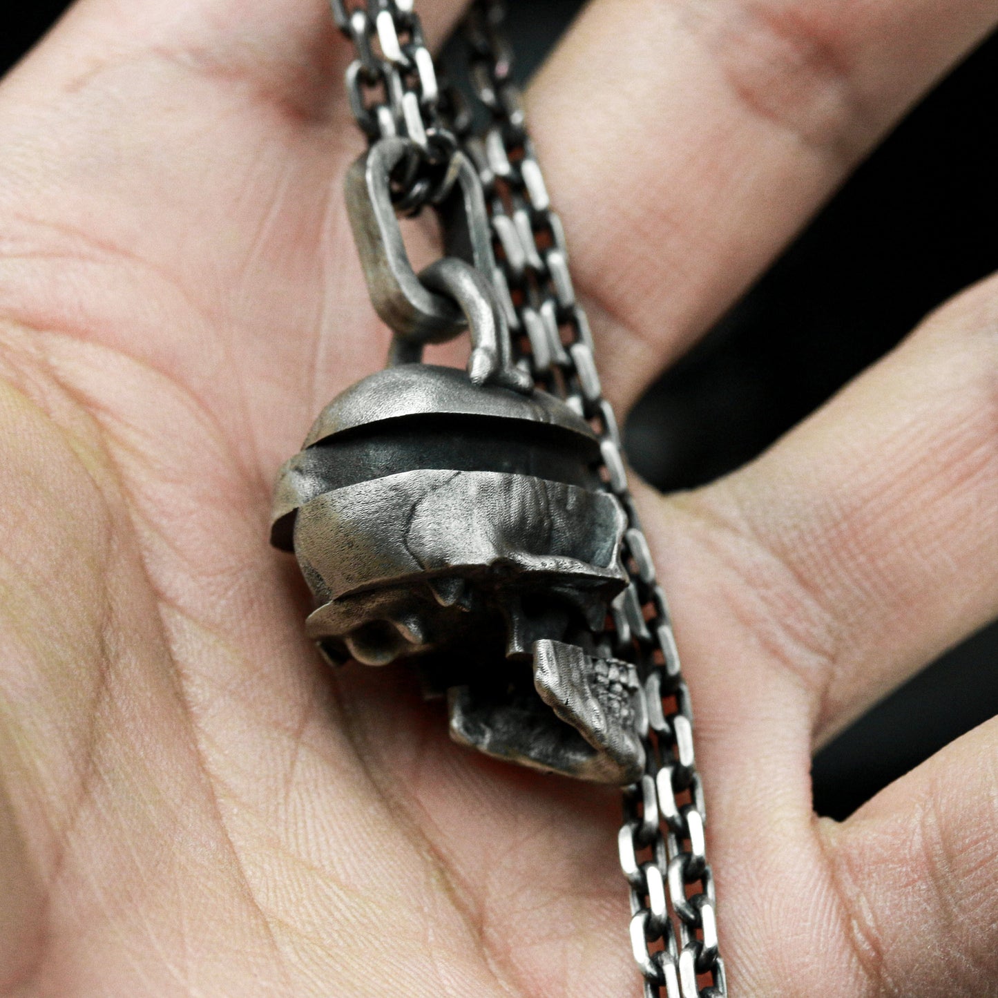 Skull Spiral Pendant ¨C 925 Sterling Silver Handmade