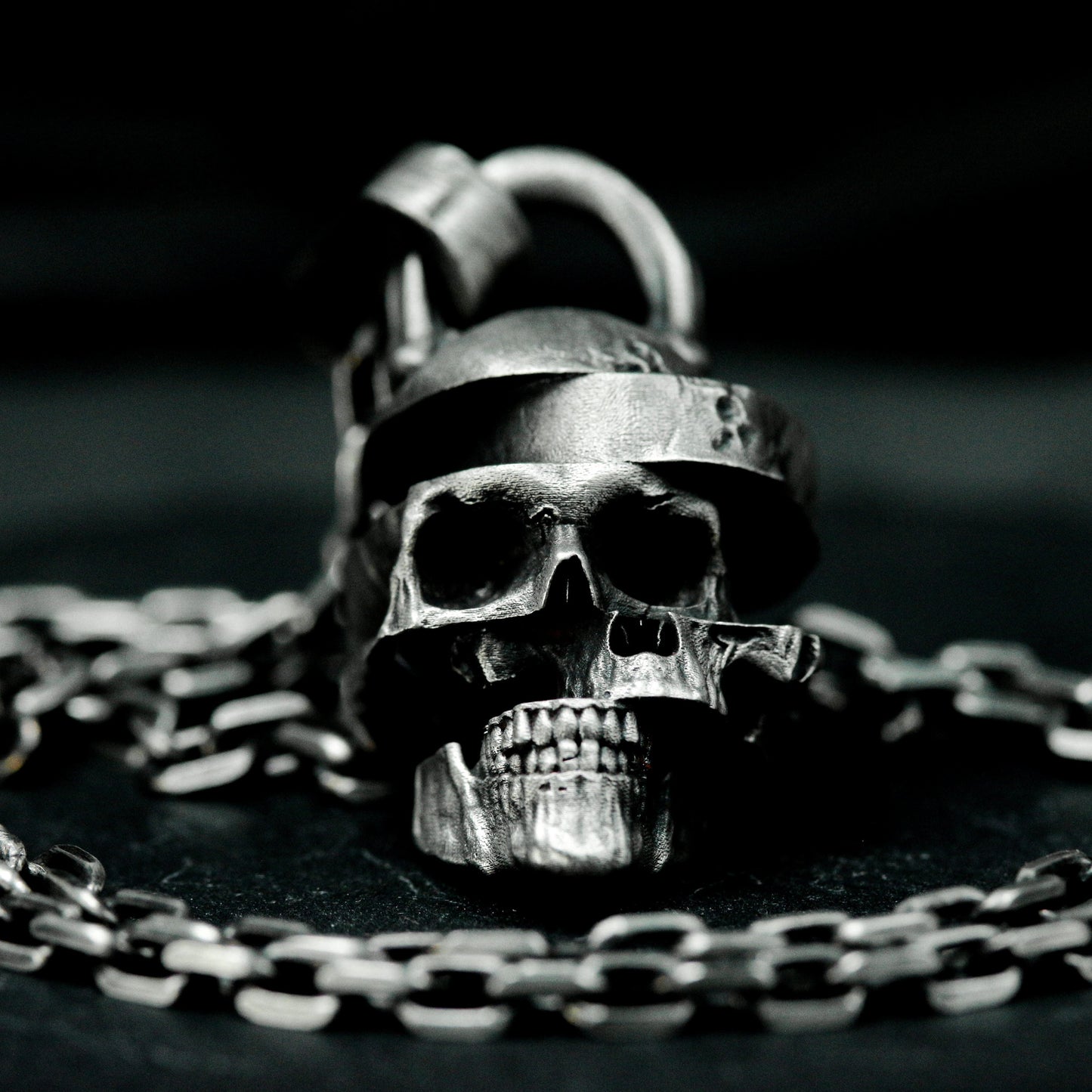 Skull Spiral Pendant ¨C 925 Sterling Silver Handmade