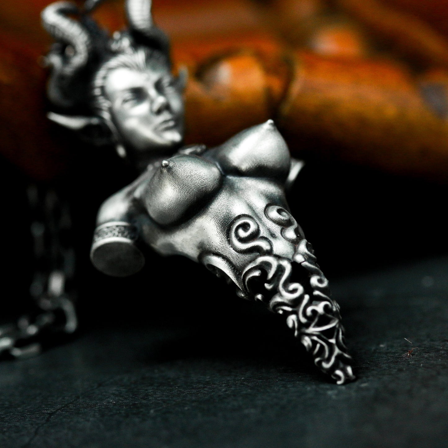Demon Woman Pendant ¨C 925 Silver Handmade