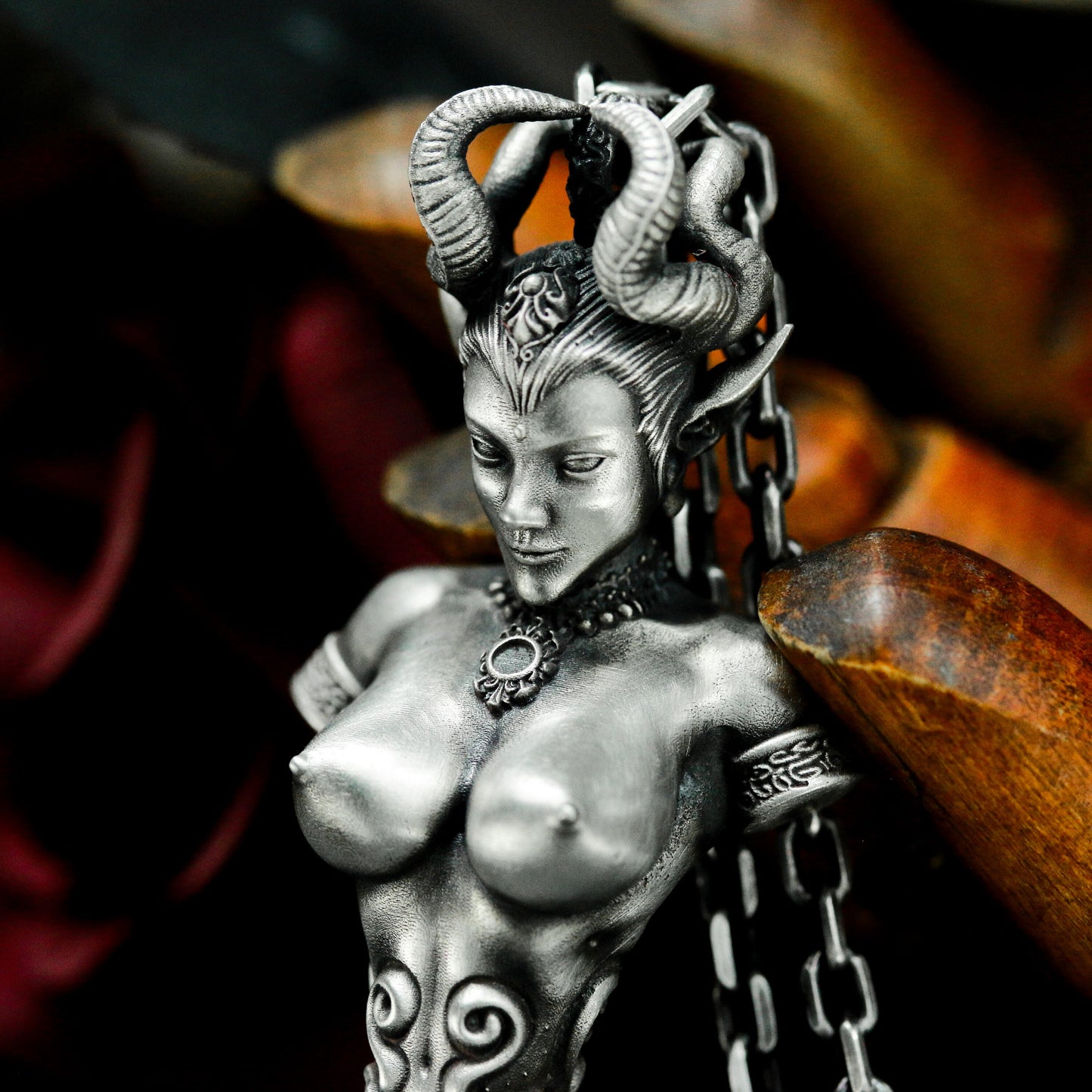 Demon Woman Pendant ¨C 925 Silver Handmade