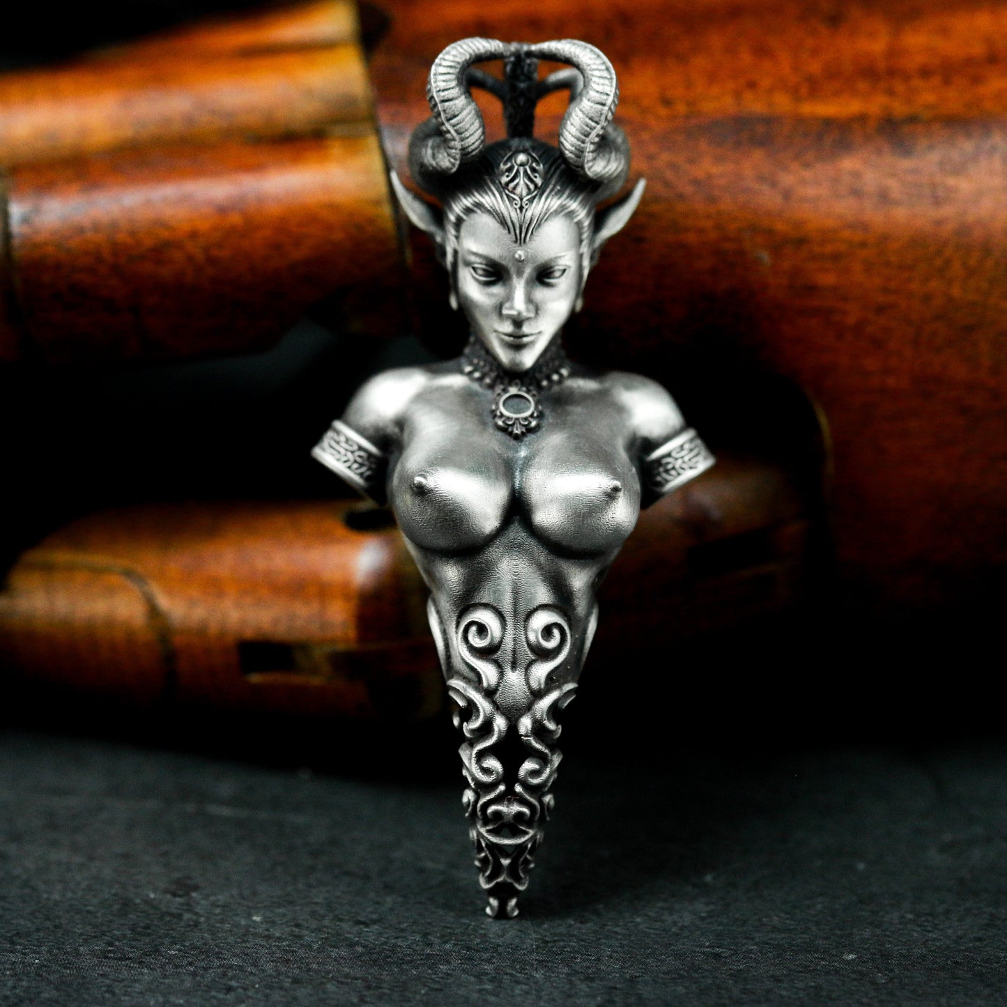 Demon Woman Pendant ¨C 925 Silver Handmade