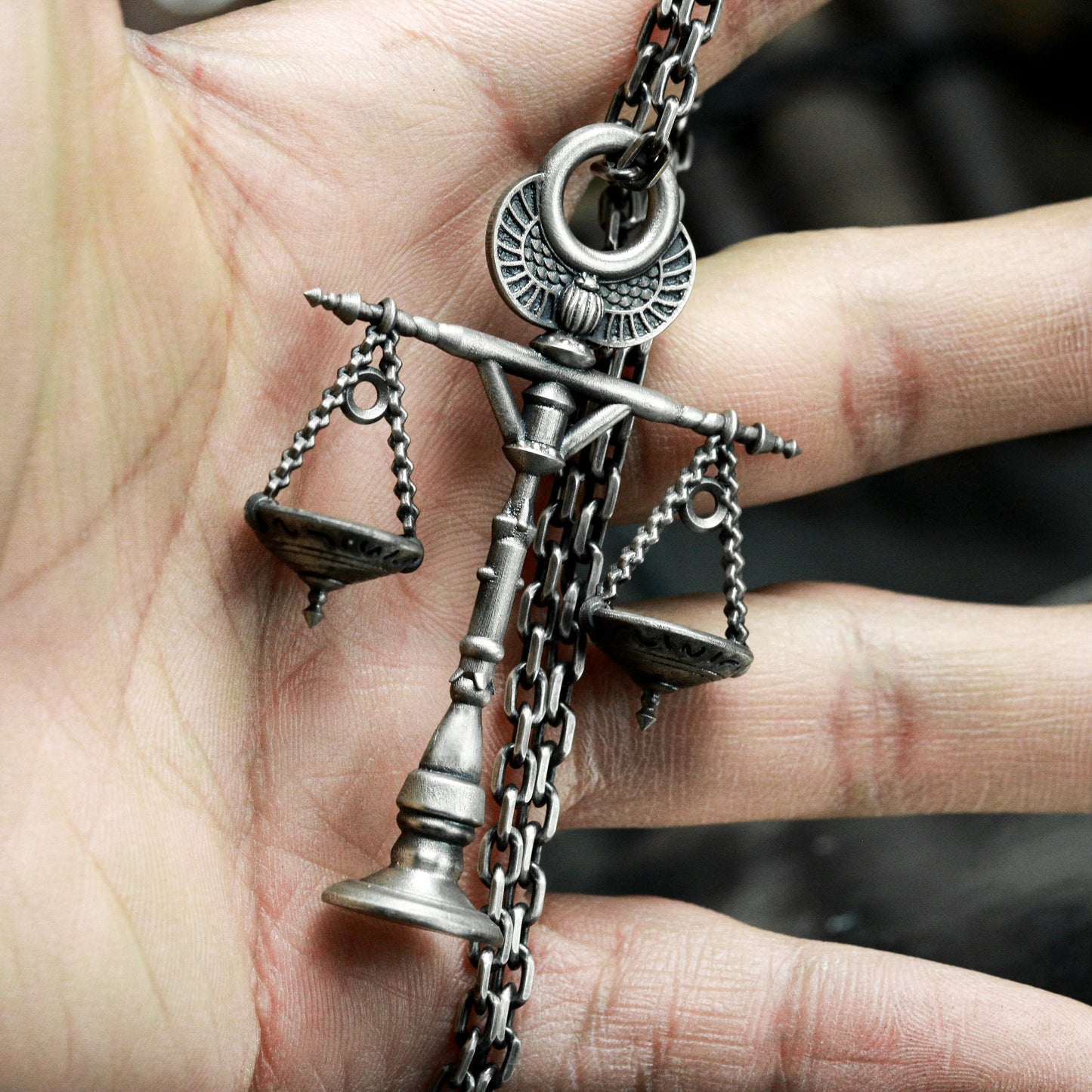 Anubis Balance Pendant - 925 Silver Handmade