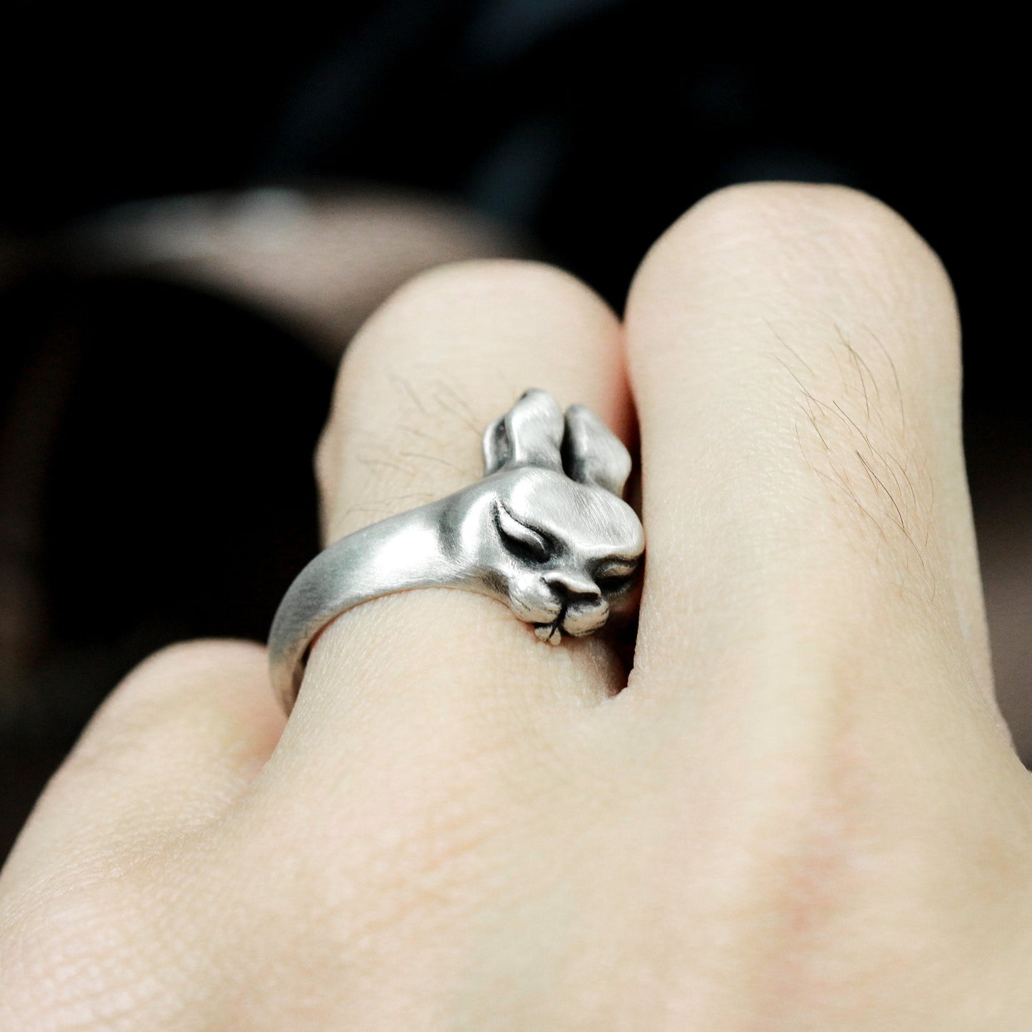 Cat Face Ring ¨C 925 Silver Handmade
